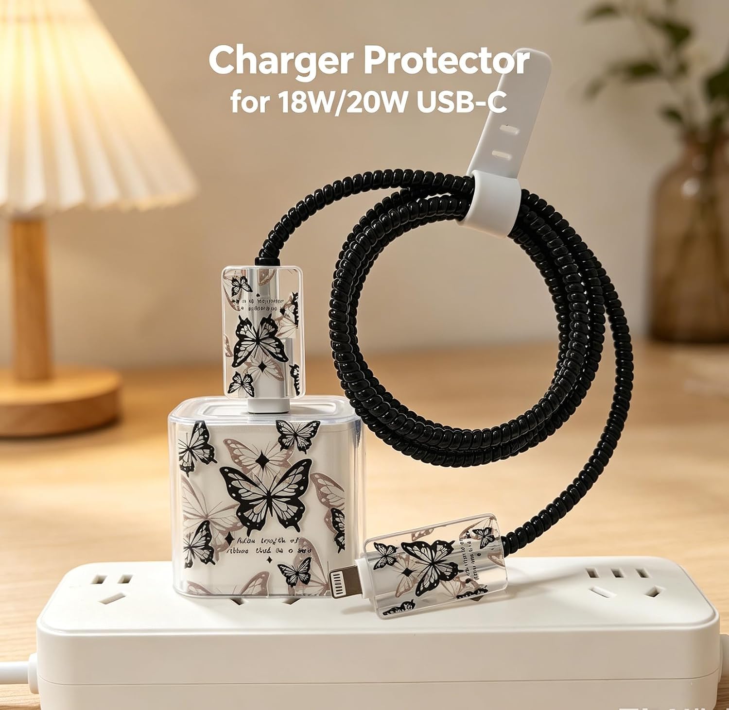 PROTECTOR PARA CARGADOR FARVEWRY 20W USB-C IPHONE DISEÑO BUTTERFLY - 2
