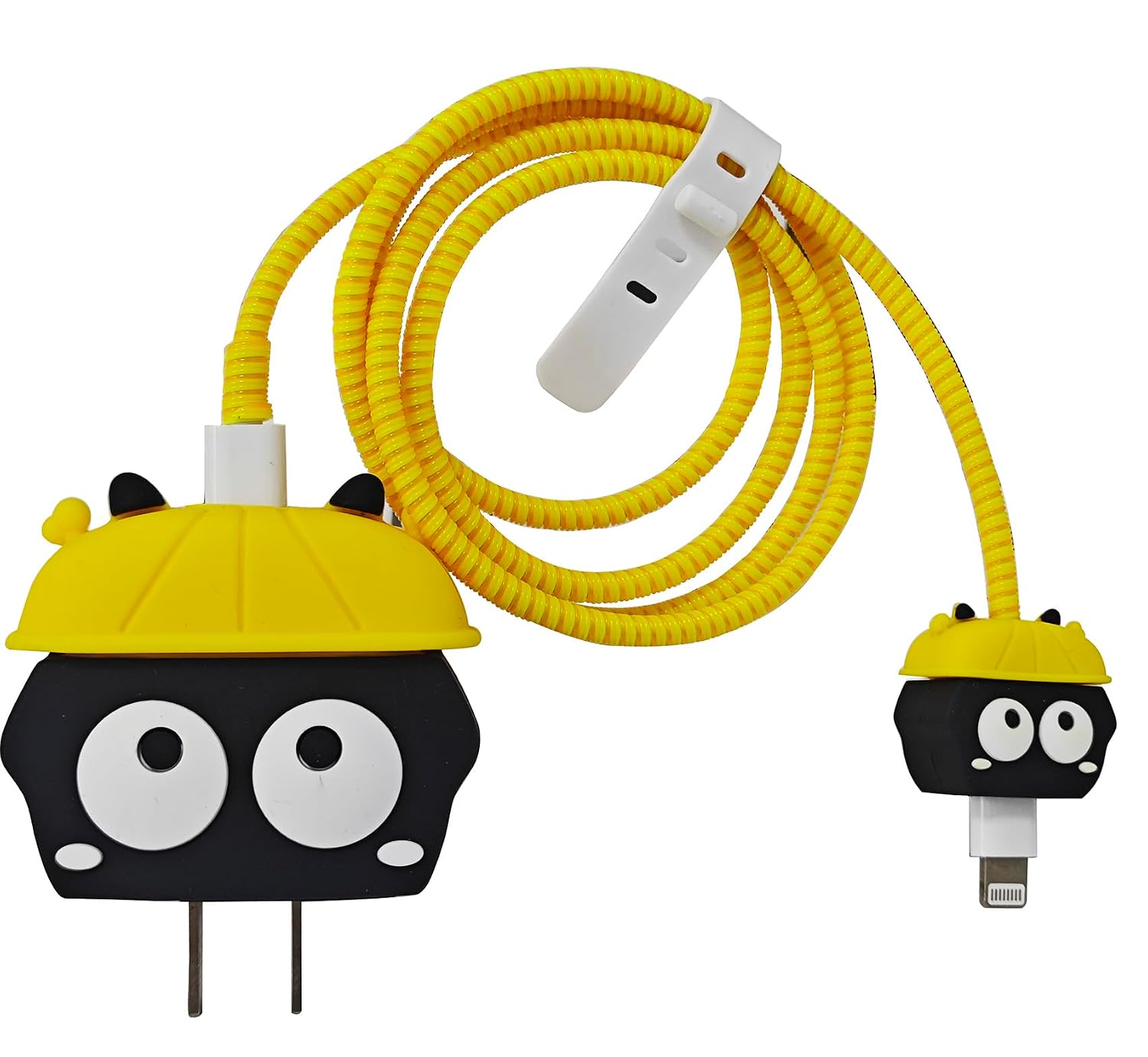 PROTECTOR PARA CARGADOR FARVEWRY PARA ADAPTADOR USB-C 20W IPHONE AMARILLO CON NEGRO - 1