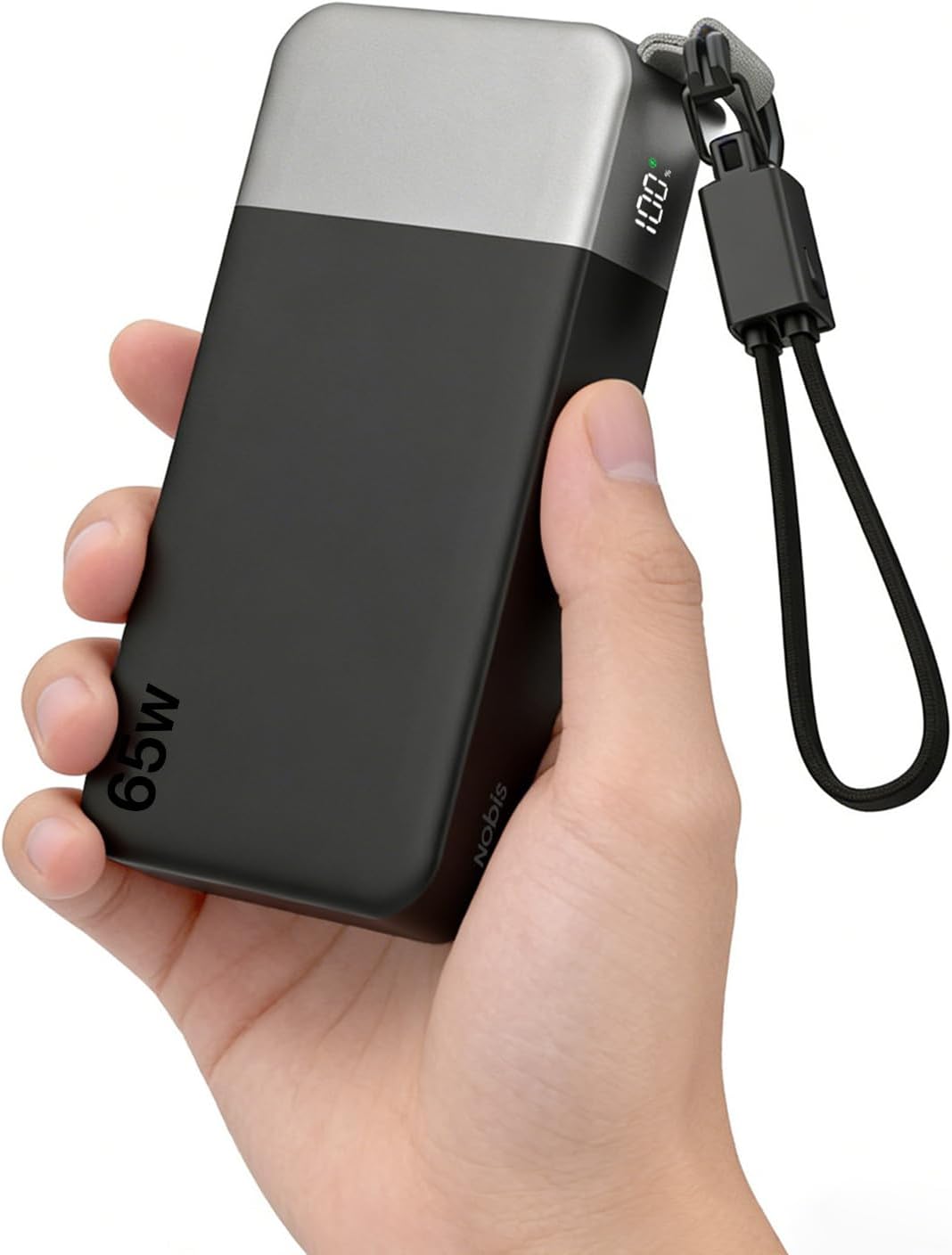 BATERÍA EXTERNA NOBIS POWER BANK 65W 20000MAH CON CABLE C DESMONTABLE - 1