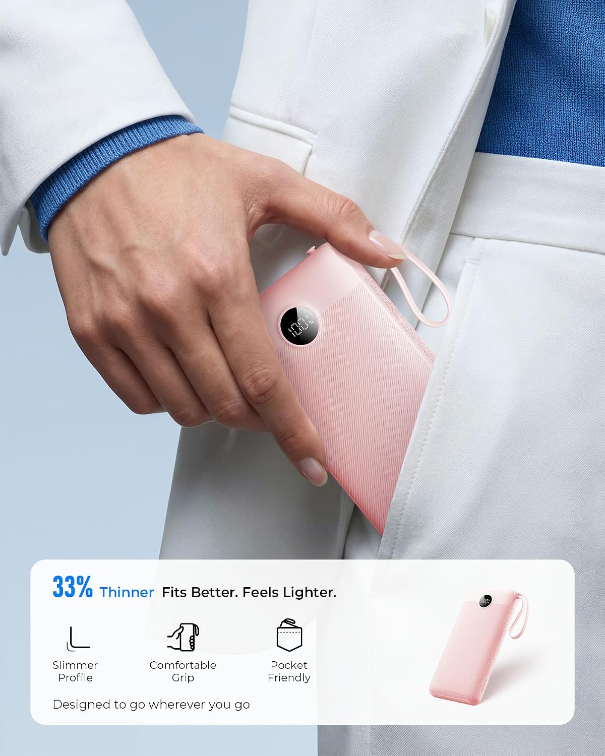 BATERÍA EXTERNA VRURC 20000MAH CON 4 CABLES INTEGRADOS Y CARGA RÁPIDA - 5