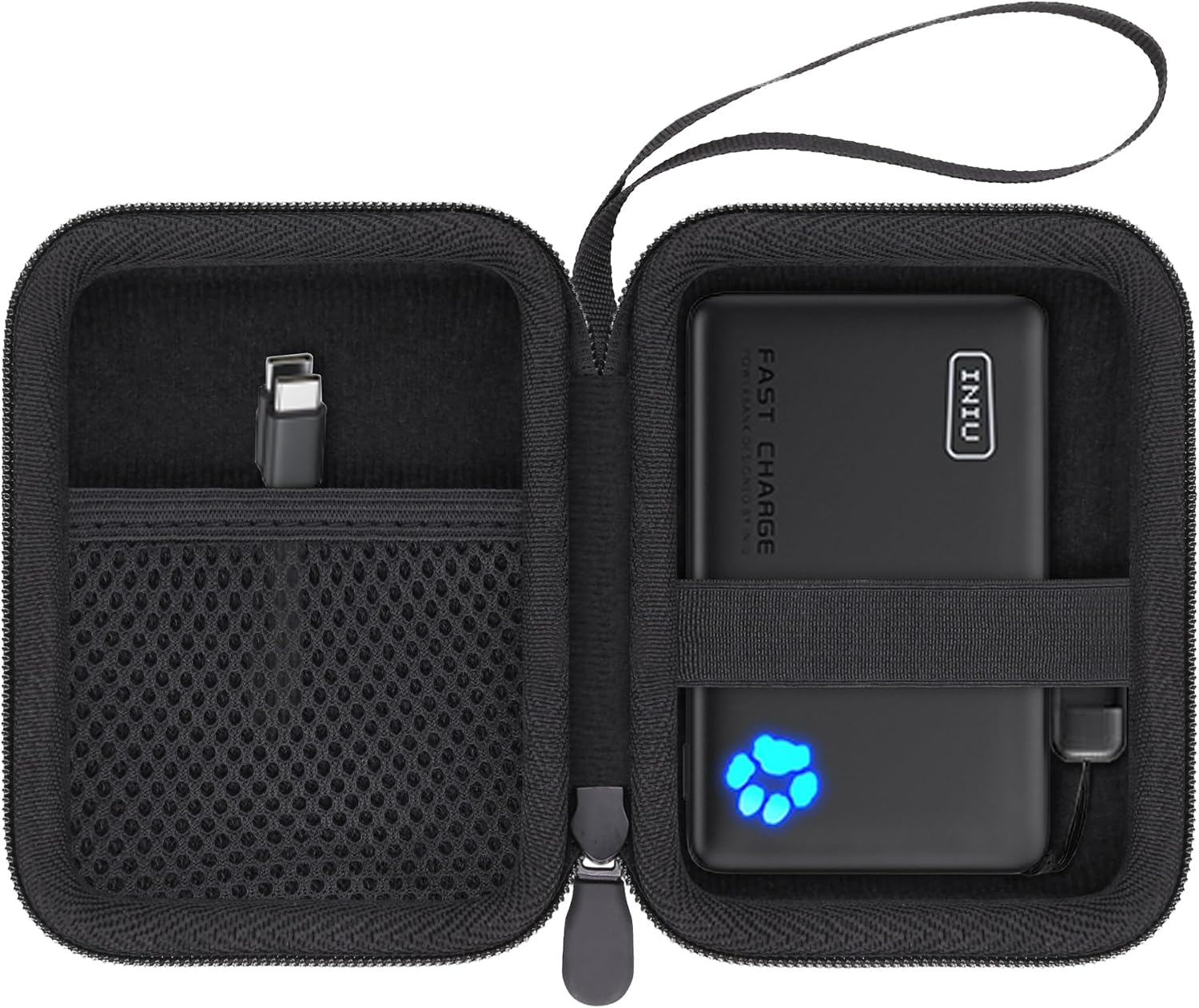 FUNDA PROTECTORA RÍGIDA KHANKA PARA CARGADOR INIU 45W COLOR NEGRO - 1