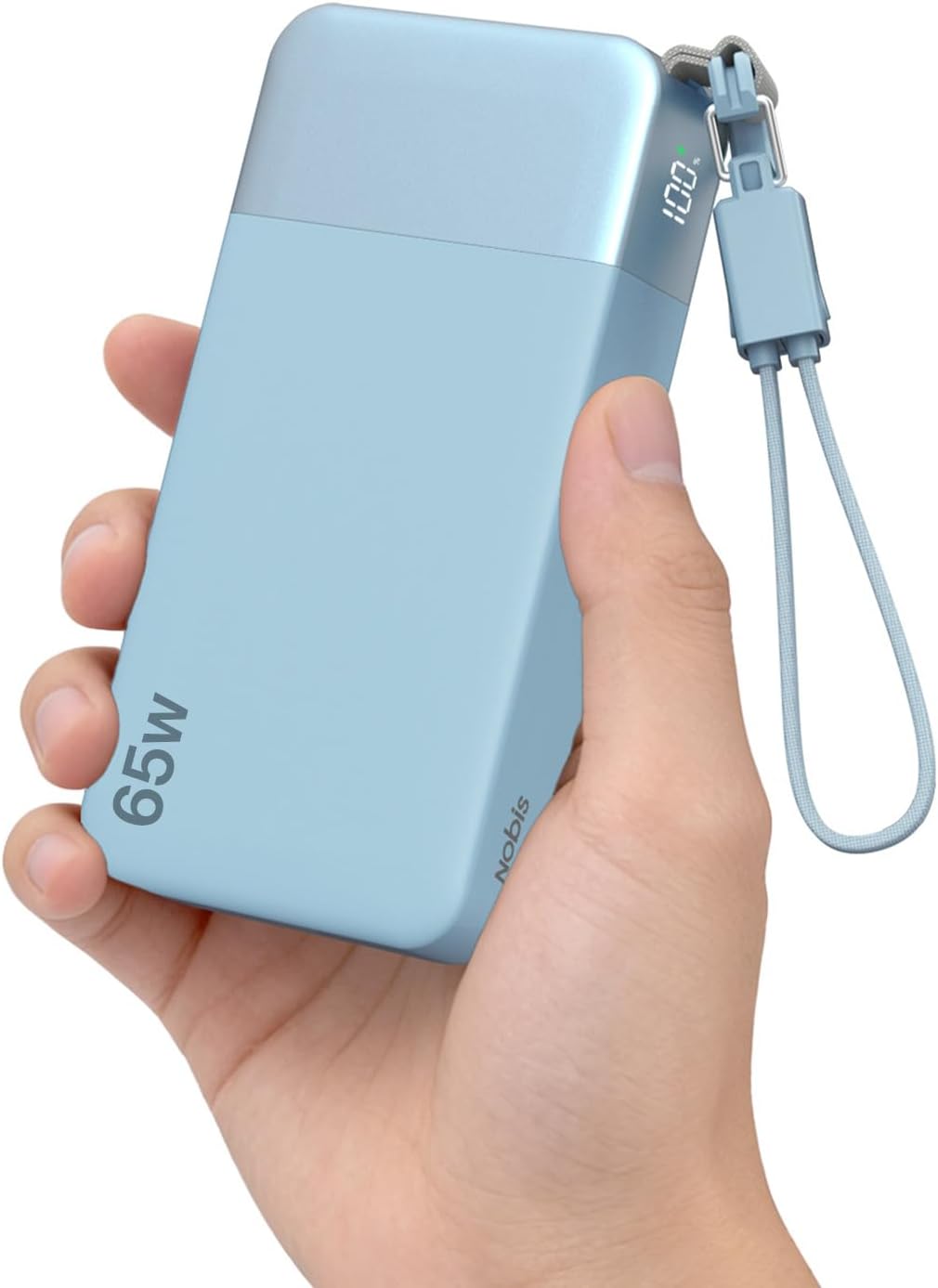 BATERÍA EXTERNA NOBIS 20000MAH 65W CON CABLE C DESMONTABLE AZUL - 1