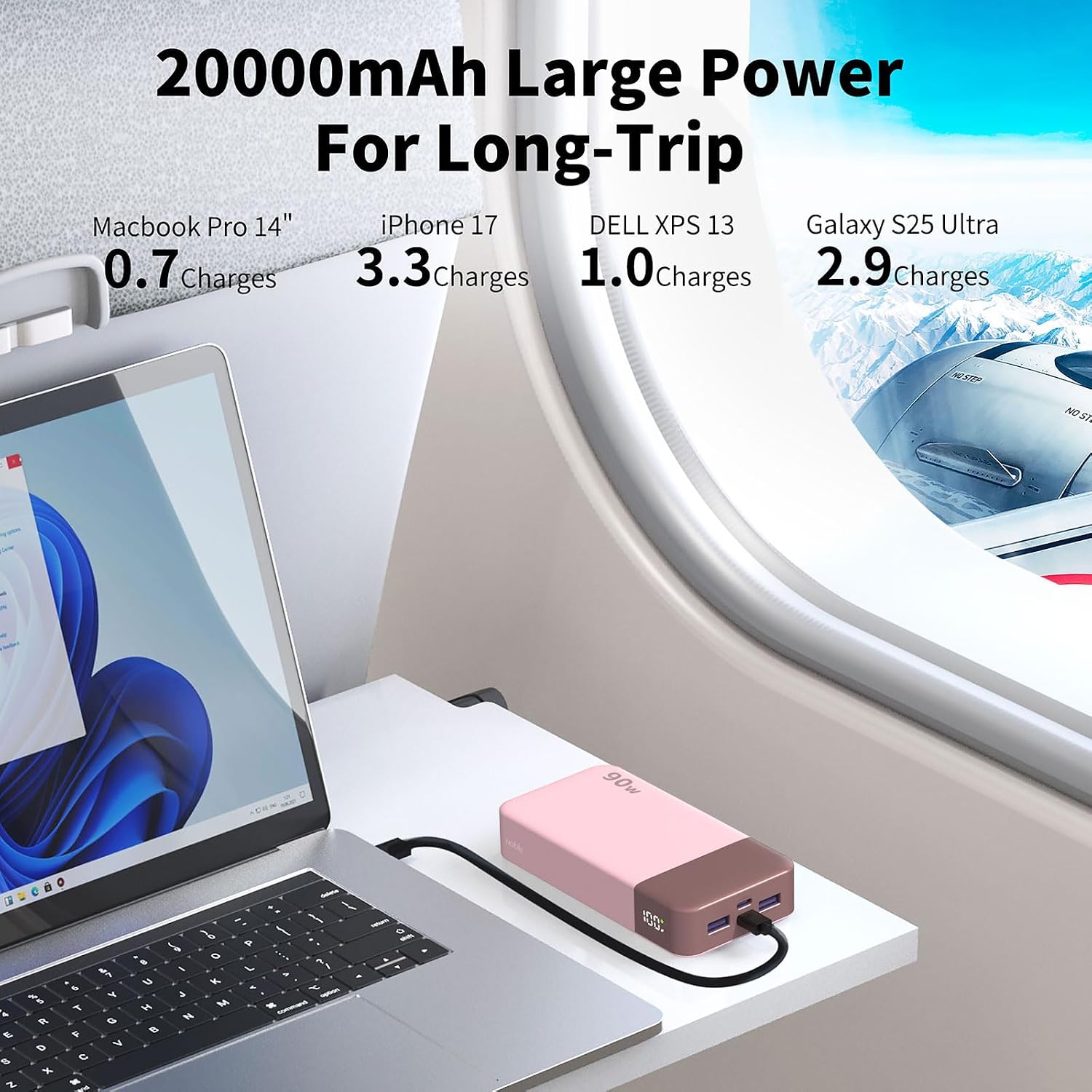 BATERÍA EXTERNA NOBIS 20000MAH 90W PORTÁTIL PARA LAPTOP - 4