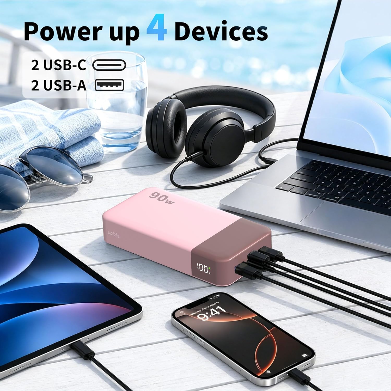 BATERÍA EXTERNA NOBIS 20000MAH 90W PORTÁTIL PARA LAPTOP - 5