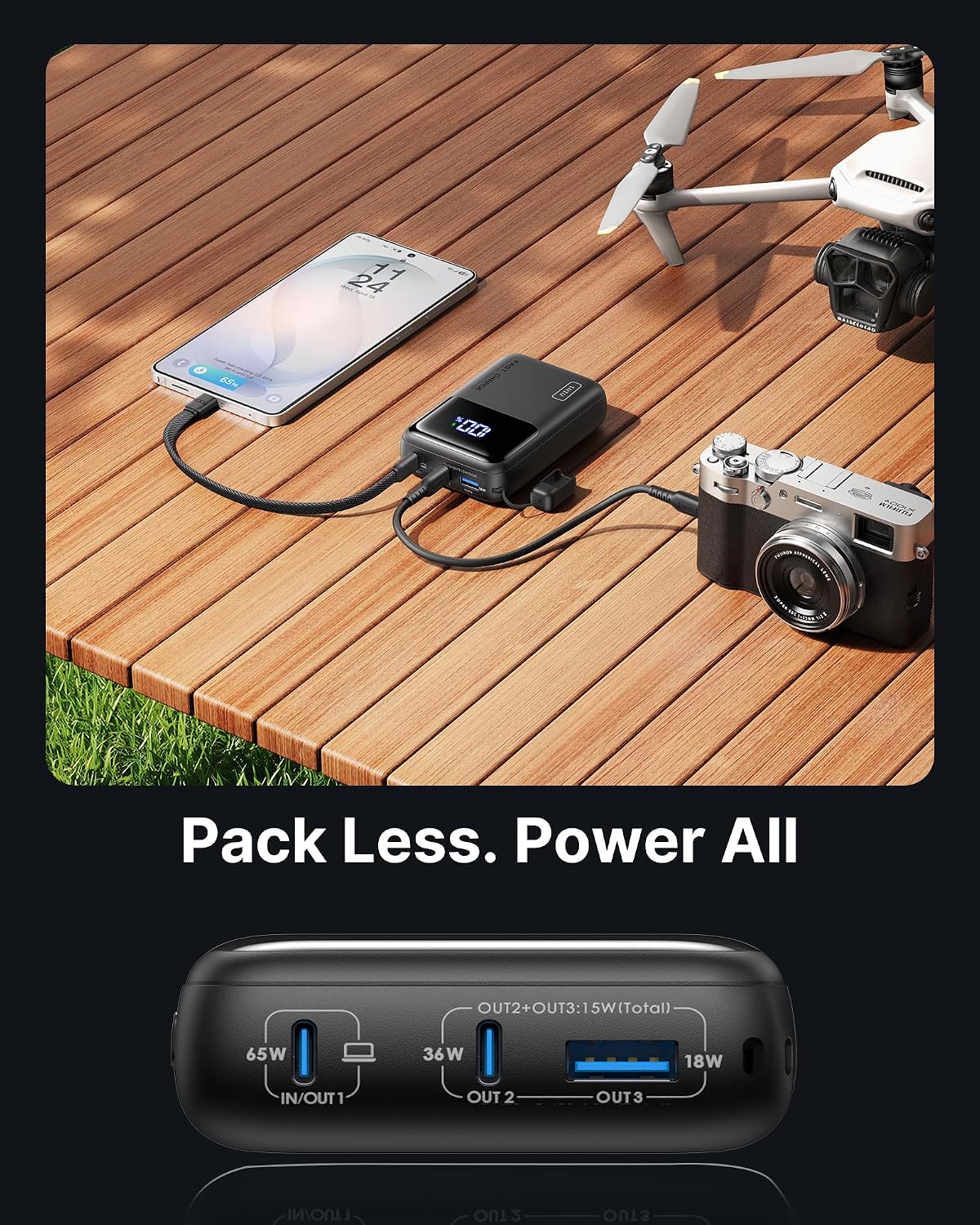 BATERÍA EXTERNA INIU LAPTOP POWER BANK 20000MAH 65W CARGA RÁPIDA - 4