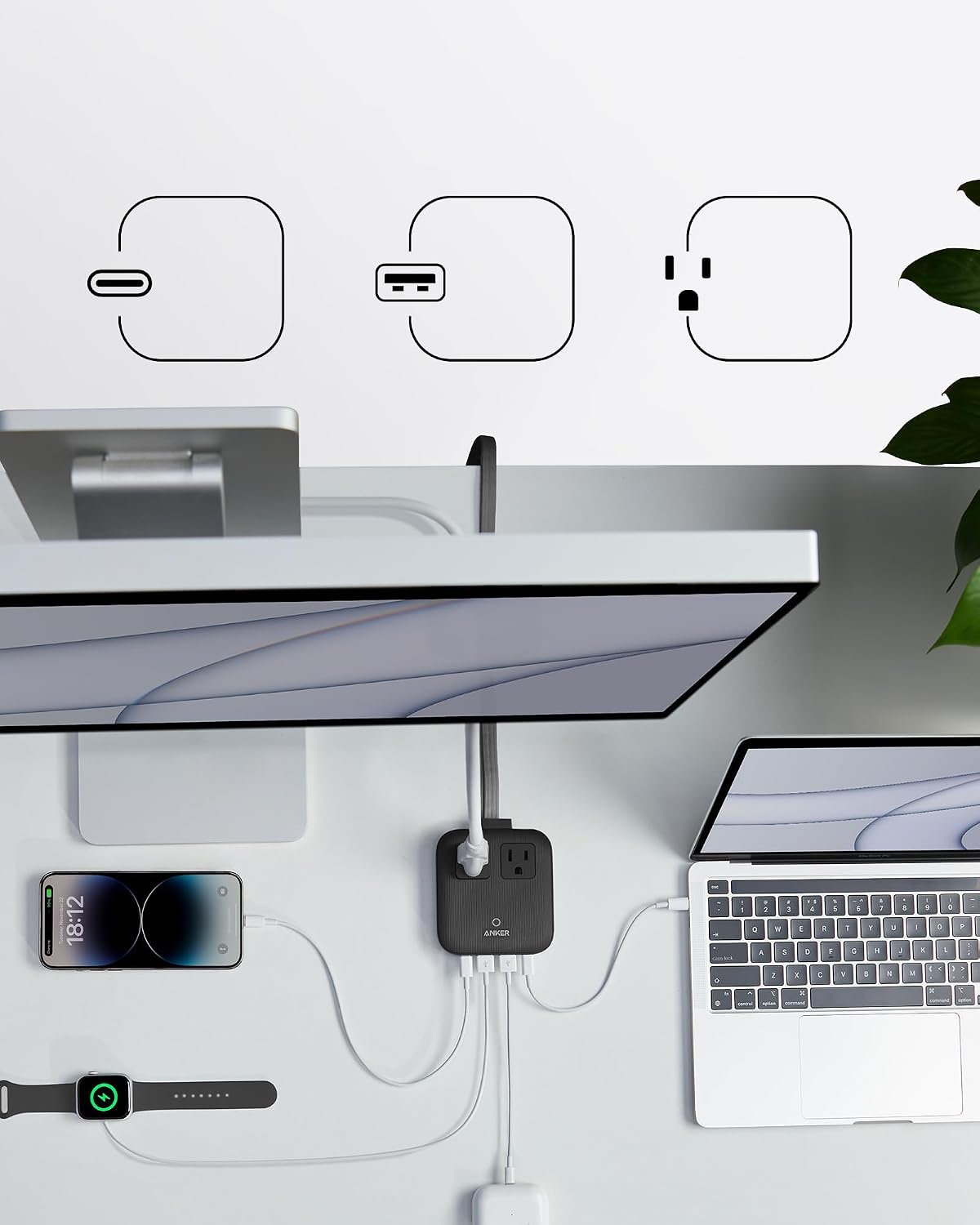 REGLETA DE ENERGÍA ANKER NANO 6 EN 1 67W CON 2 PUERTOS USB-C Y 2 USB-A - 4