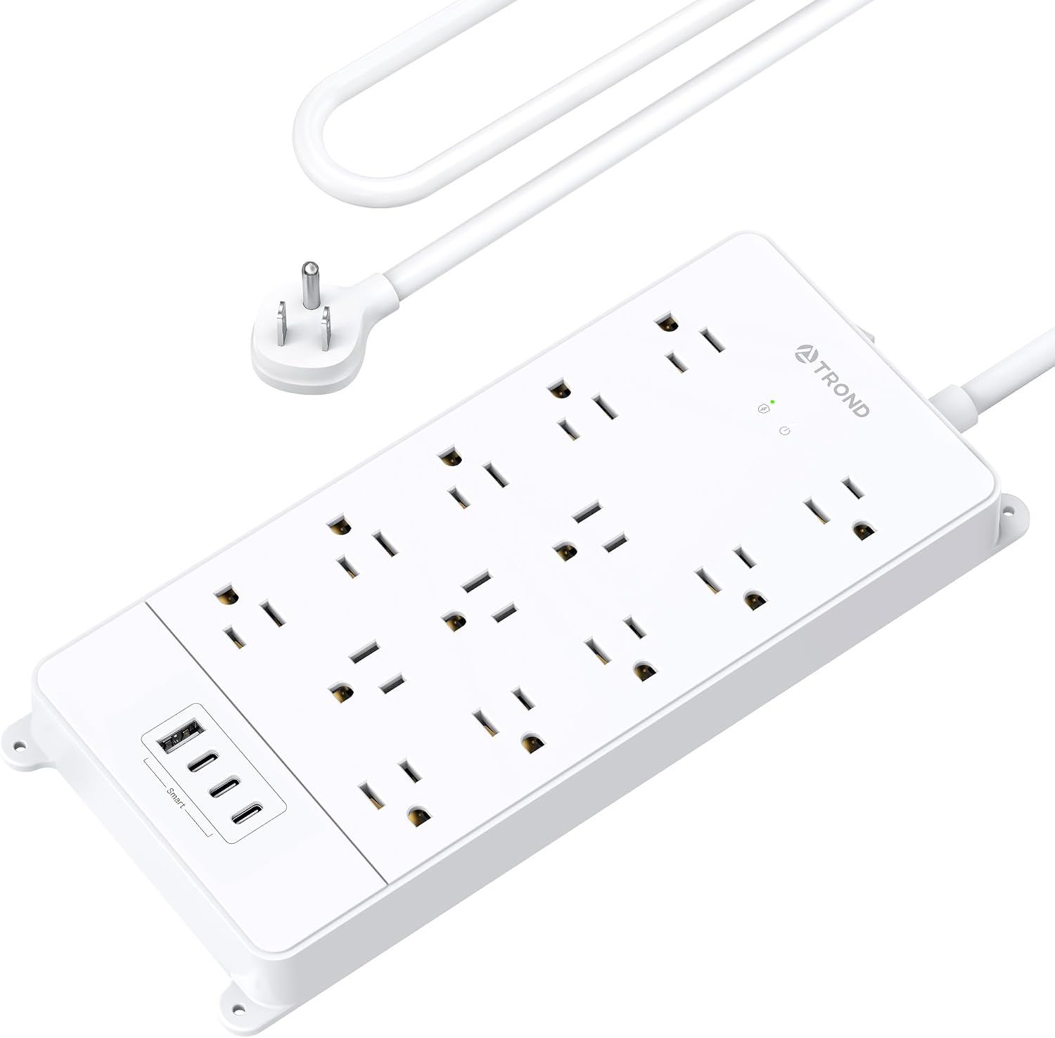REGLETA CON PROTECTOR DE SOBRETENSIÓN TROND PRIME V 13 TOMAS 4 USB 1.5 M BLANCO - 1