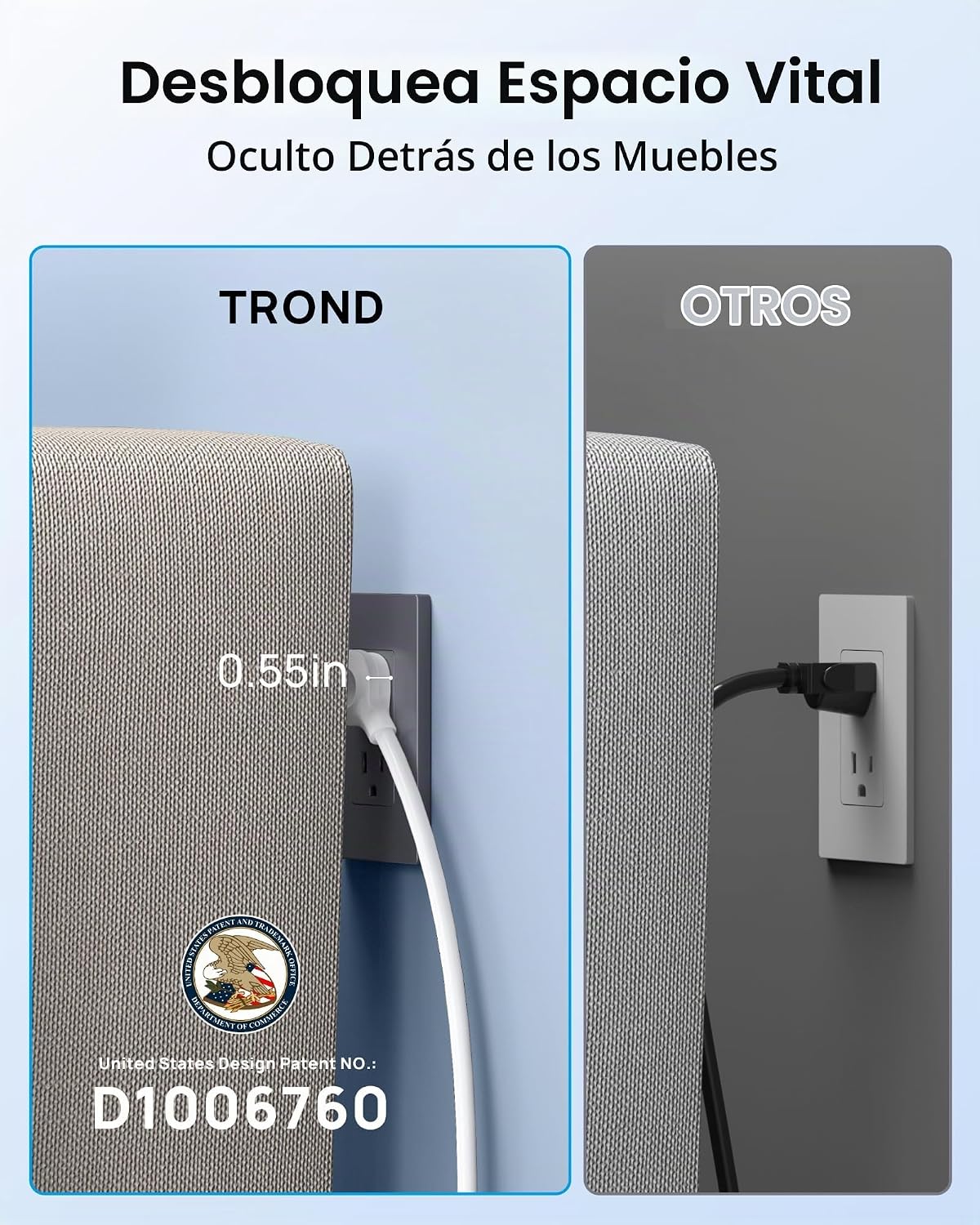 REGLETA CON PROTECTOR DE SOBRETENSIÓN TROND PRIME V 13 TOMAS 4 USB 1.5 M BLANCO - 5