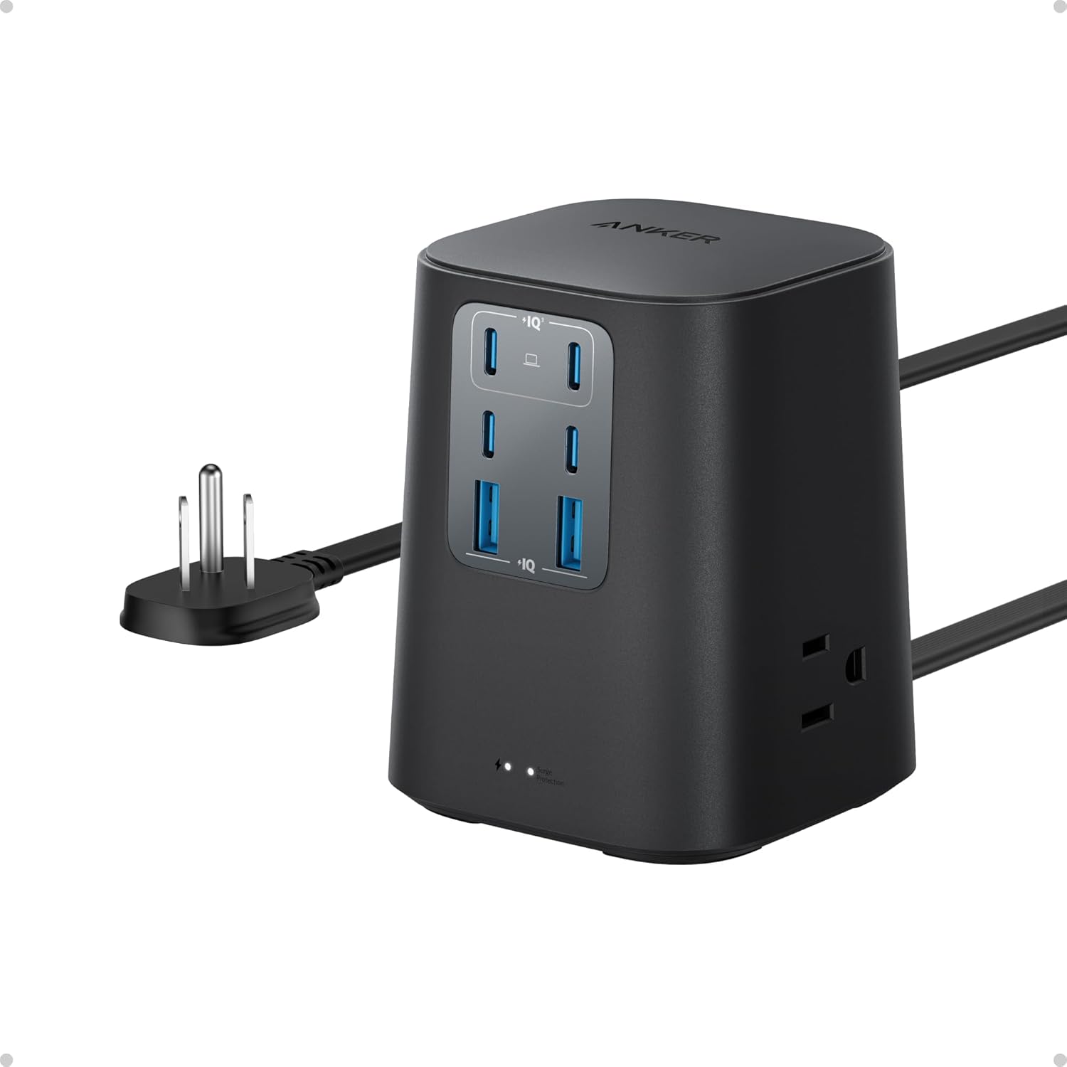 REGLETA ANKER DESKTOP CHARGER 9 EN 1 CON PROTECTOR DE SOBRETENSIÓN 300J 100W - 1