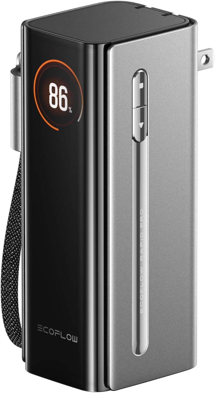 BATERÍA EXTERNA ECOFLOW RAPID PRO 10,000MAH 67W CON CARGADOR 3 EN 1 Y CABLE USB-C INTEGRADO - 1