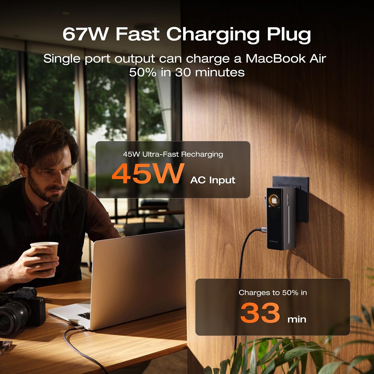 BATERÍA EXTERNA ECOFLOW RAPID PRO 10,000MAH 67W CON CARGADOR 3 EN 1 Y CABLE USB-C INTEGRADO - 3