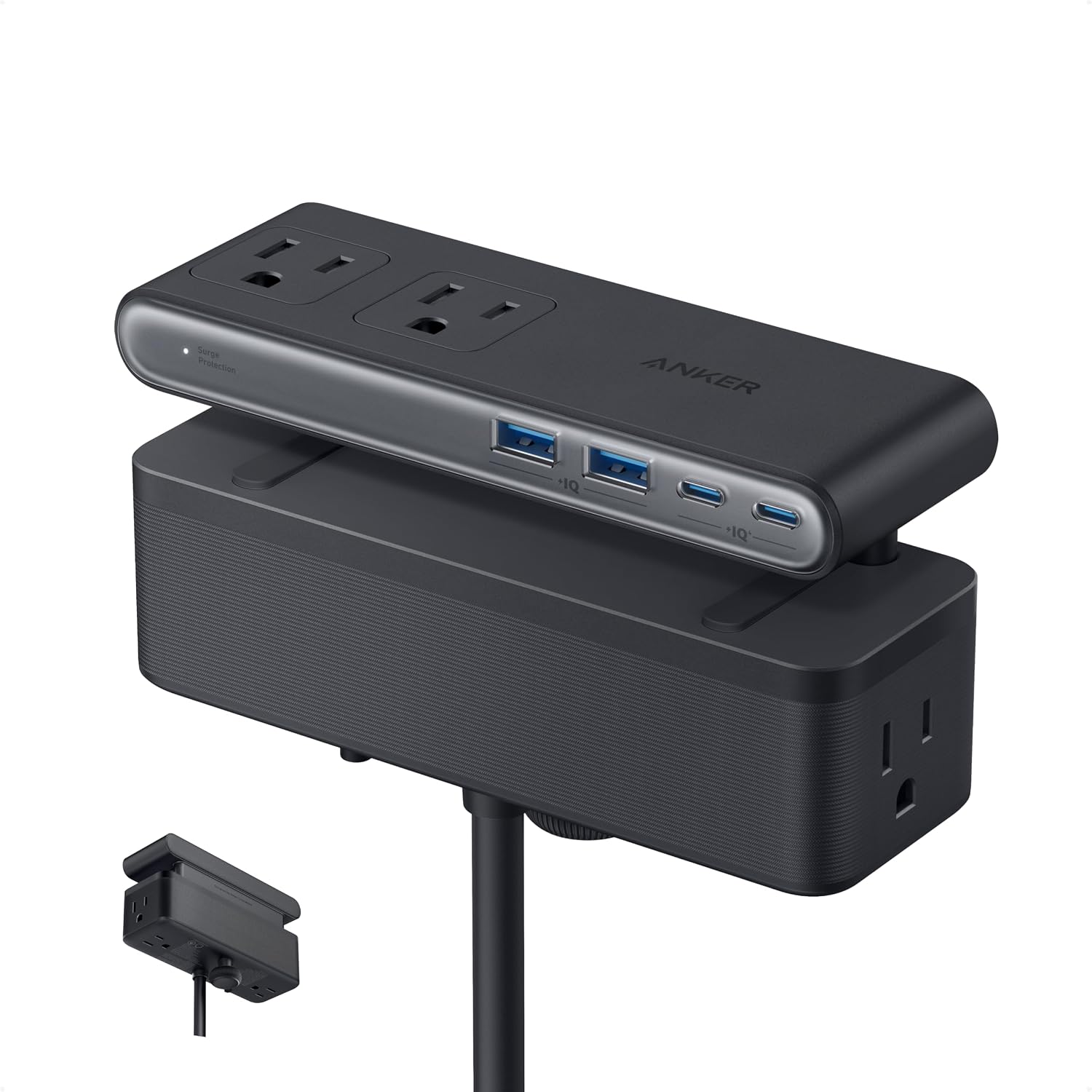 REGLETA ANKER NANO POWER STRIP 10 PUERTOS 70W CON SUJECIÓN DE ESCRITORIO - 1