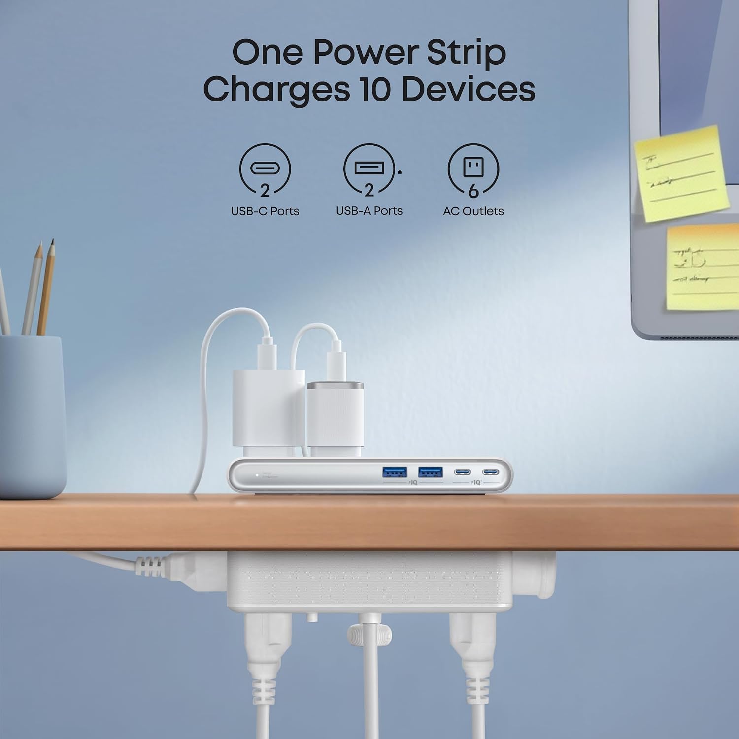 REGLETA ANKER NANO POWER STRIP 10 PUERTOS 70W CON SUJECIÓN DE ESCRITORIO - 4