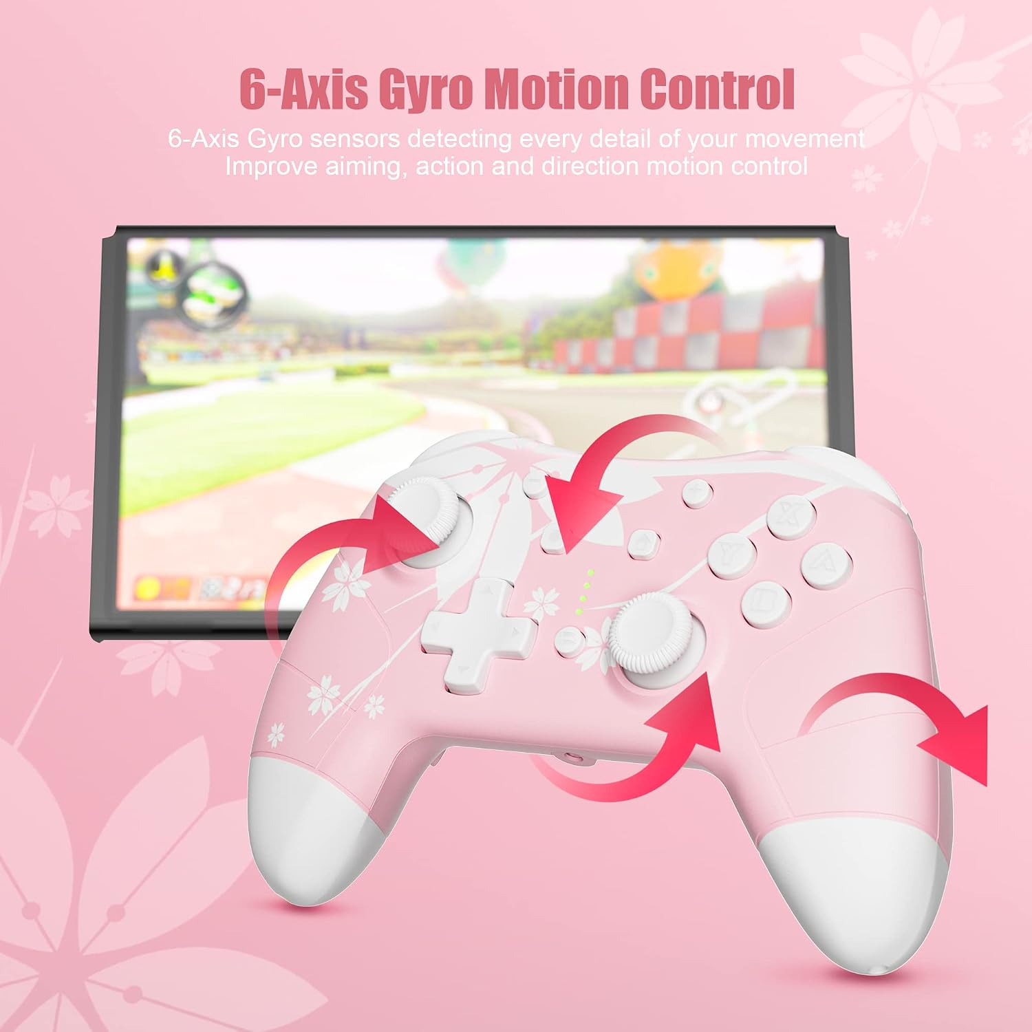 MANDO INALÁMBRICO MYTRIX PARA WINDOWS PC IOS ANDROID STEAM DECK BLUETOOTH PROGRAMABLE TURBO Y VIBRACIÓN ROSA - 3