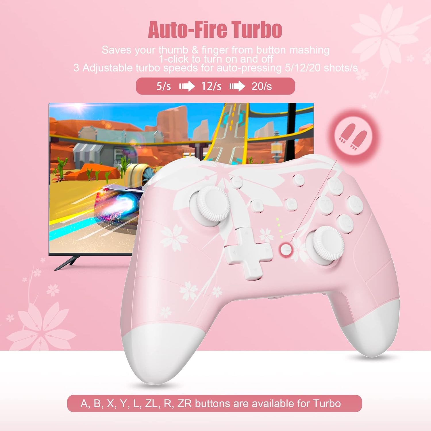 MANDO INALÁMBRICO MYTRIX PARA WINDOWS PC IOS ANDROID STEAM DECK BLUETOOTH PROGRAMABLE TURBO Y VIBRACIÓN ROSA - 4