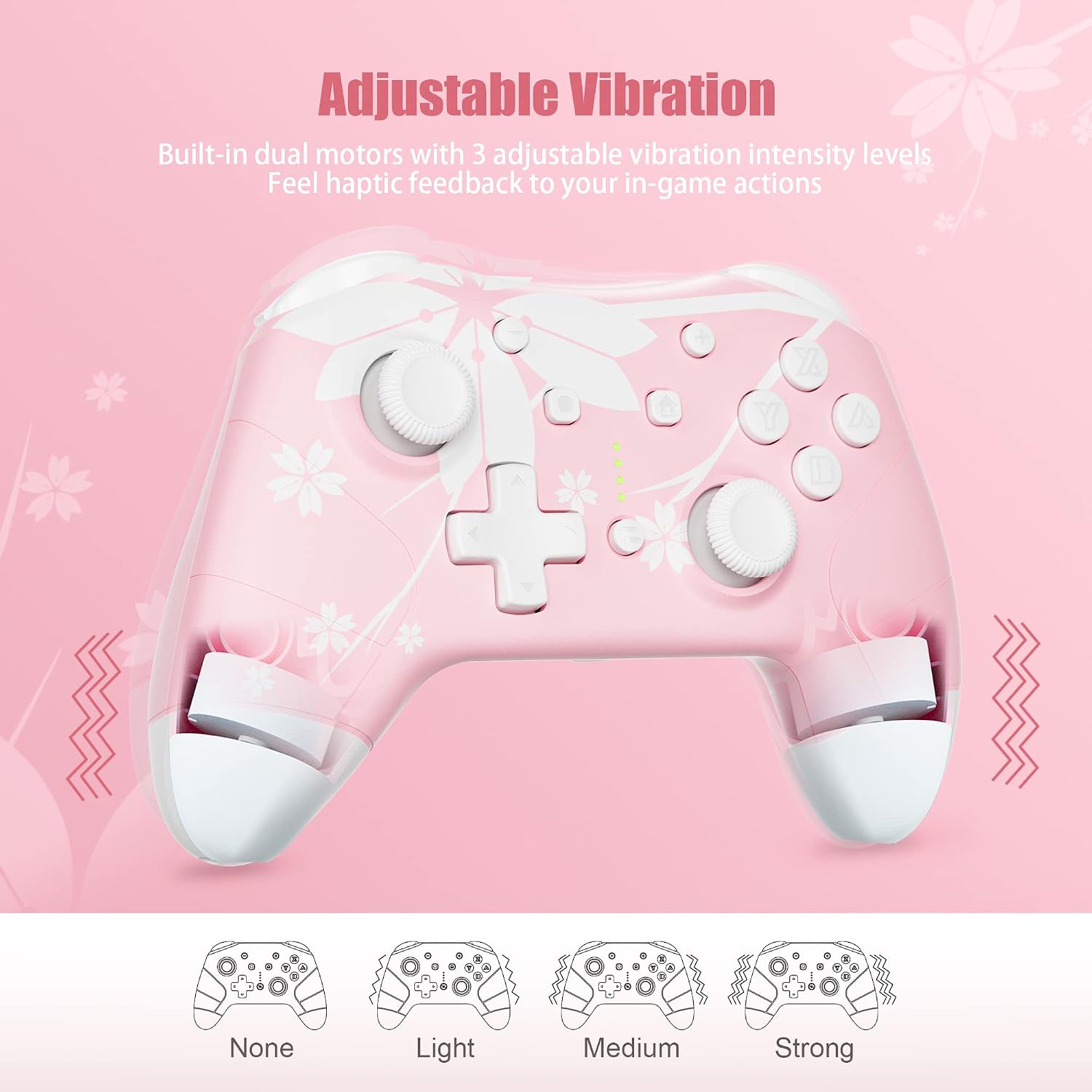 MANDO INALÁMBRICO MYTRIX PARA WINDOWS PC IOS ANDROID STEAM DECK BLUETOOTH PROGRAMABLE TURBO Y VIBRACIÓN ROSA - 5