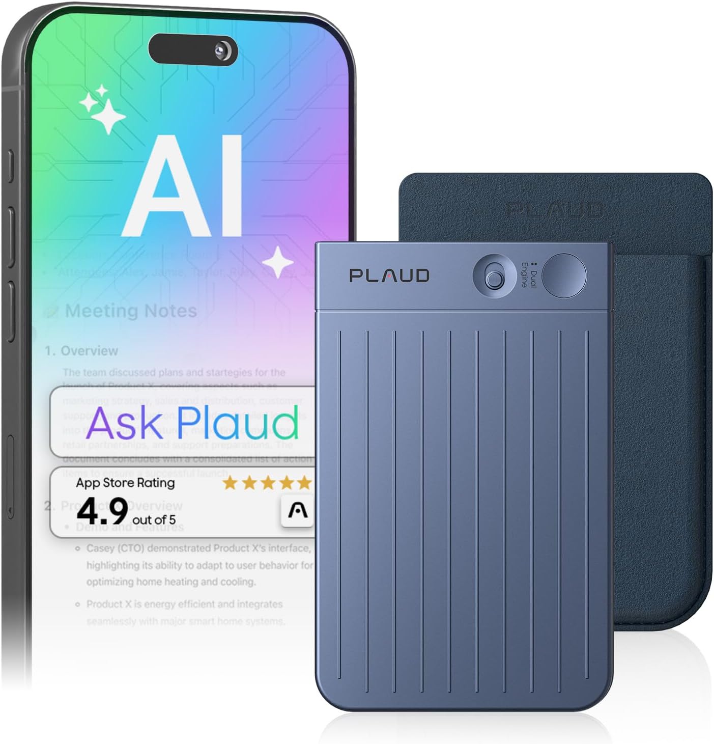 GRABADORA DE VOZ PLAUD NOTE AI AZUL OSCURO VERSIÓN NO PRO - 1