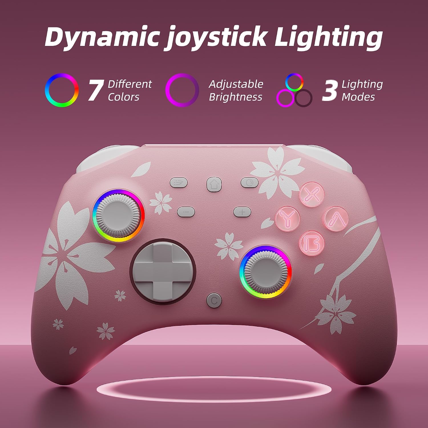 CONTROL INALÁMBRICO MYTRIX SAKURA PINK PARA SWITCH Y PC BLUETOOTH - 2