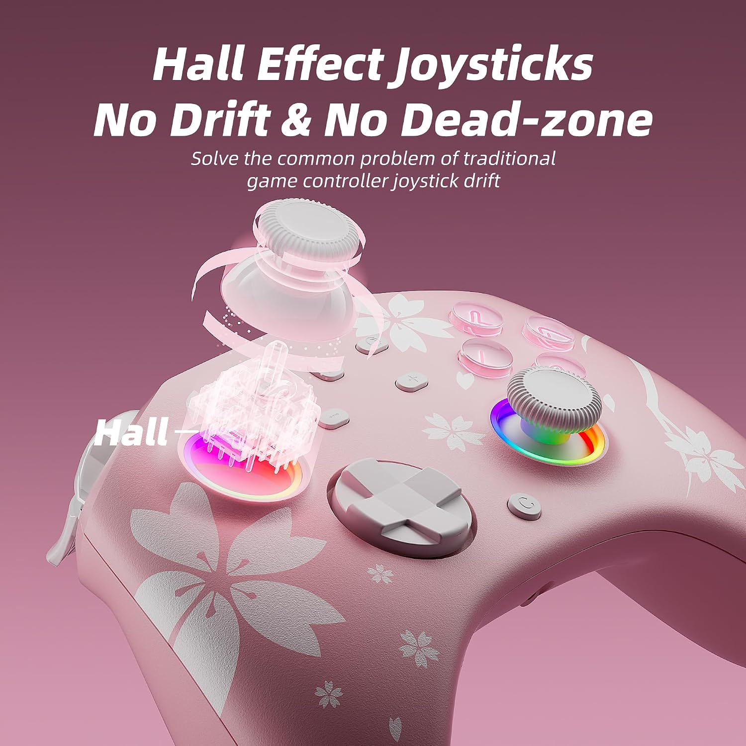 CONTROL INALÁMBRICO MYTRIX SAKURA PINK PARA SWITCH Y PC BLUETOOTH - 3