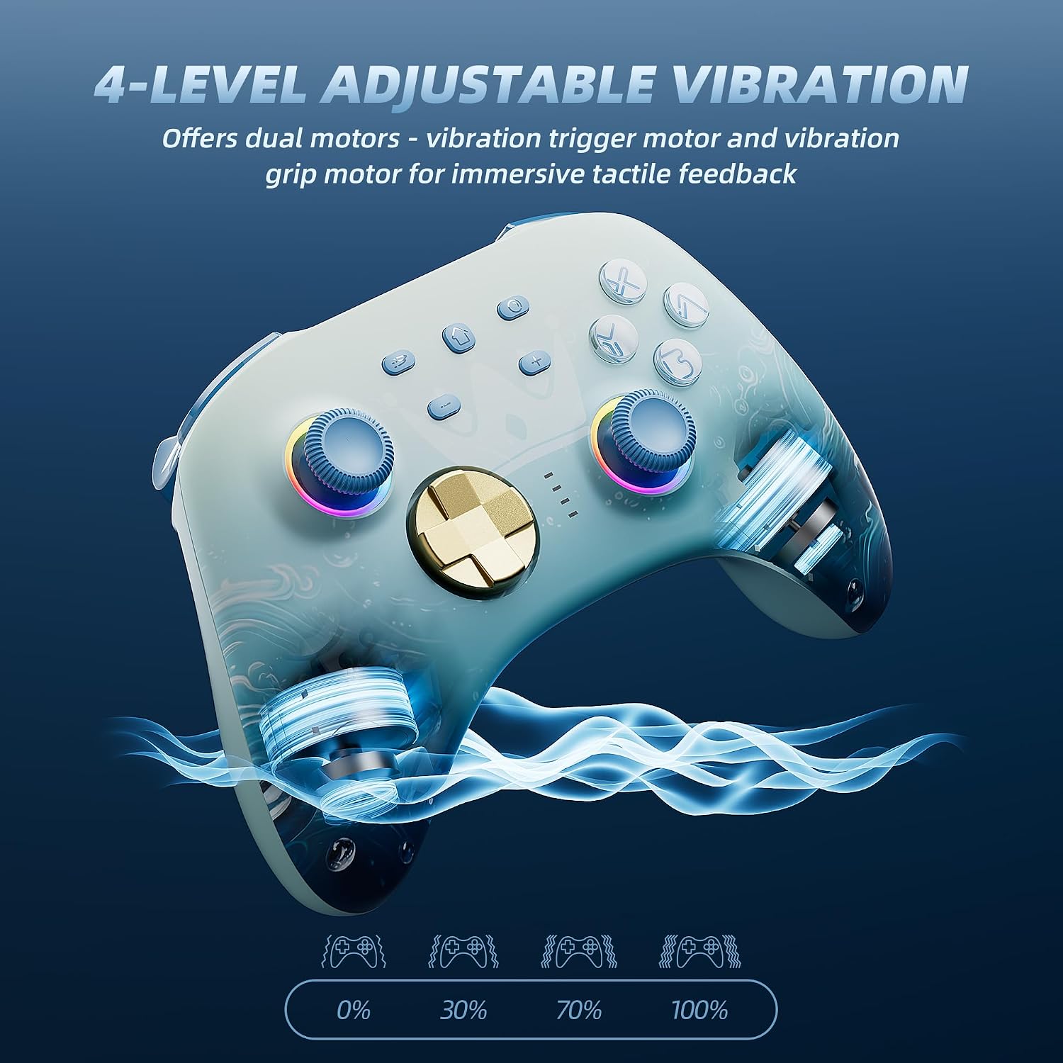 MANDO INALÁMBRICO MYTRIX SWITCH PRO CON BASE DE CARGA BLUETOOTH PARA NINTENDO SWITCH/LITE/OLED AQUA BLUE - 3