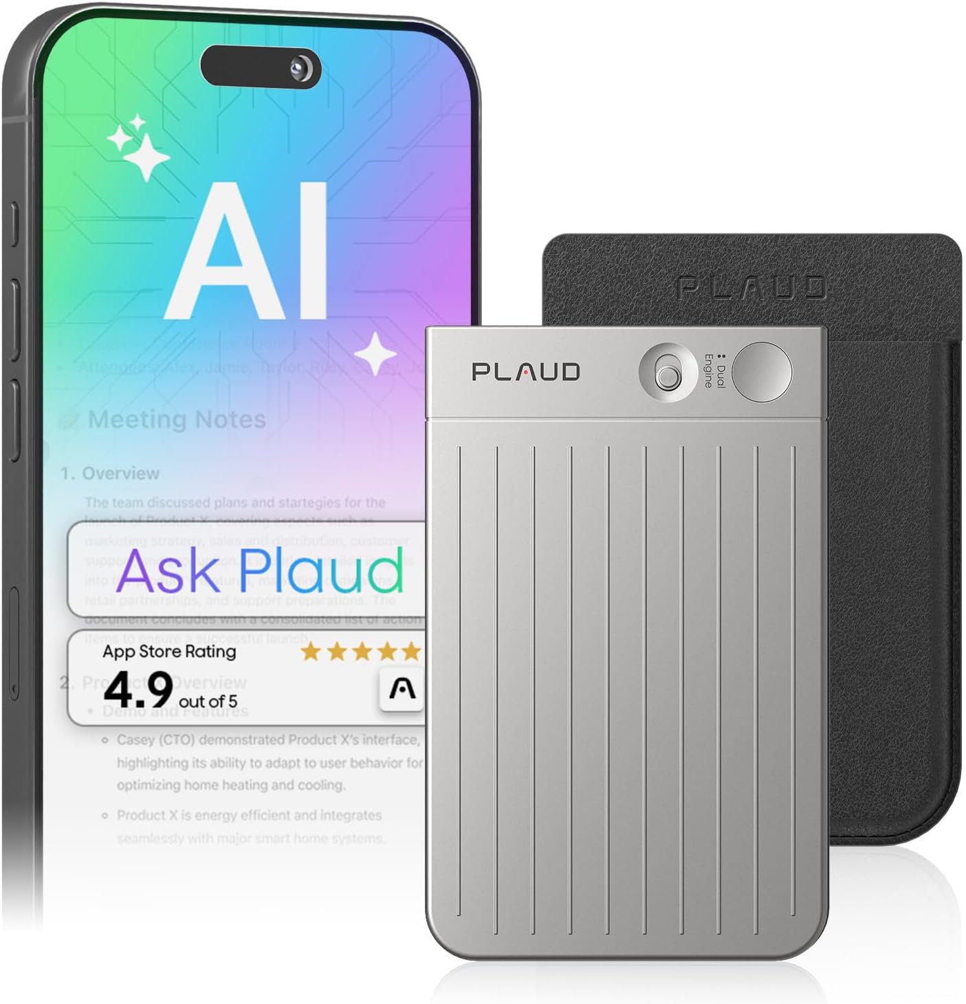 GRABADORA DE VOZ PLAUD NOTE AI SILVER VERSIÓN ESTÁNDAR - 1
