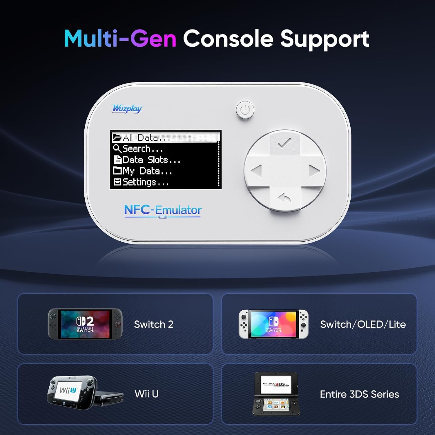 EMULADOR NFC PARA SWITCH WUZPLAY CON PANTALLA OLED - 3