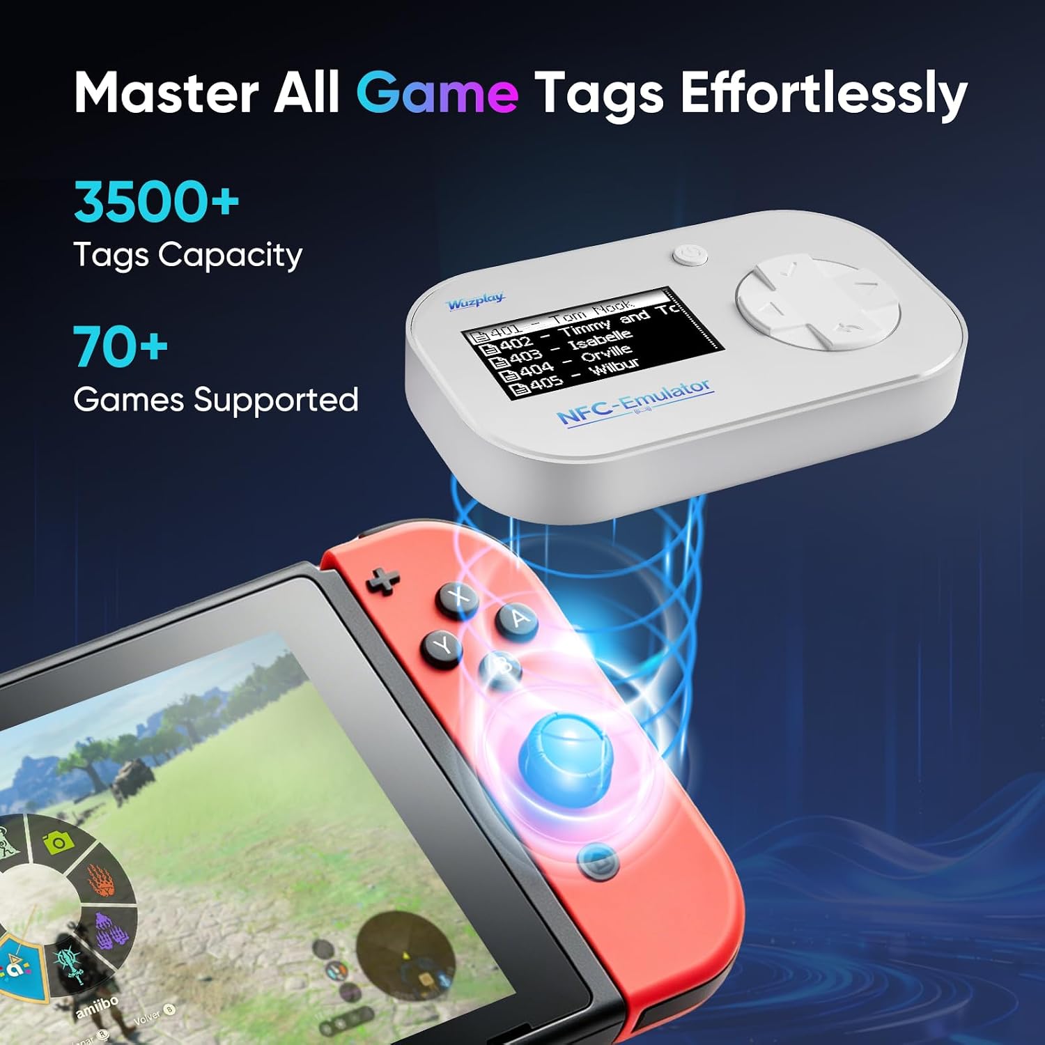 EMULADOR NFC PARA SWITCH WUZPLAY CON PANTALLA OLED - 5