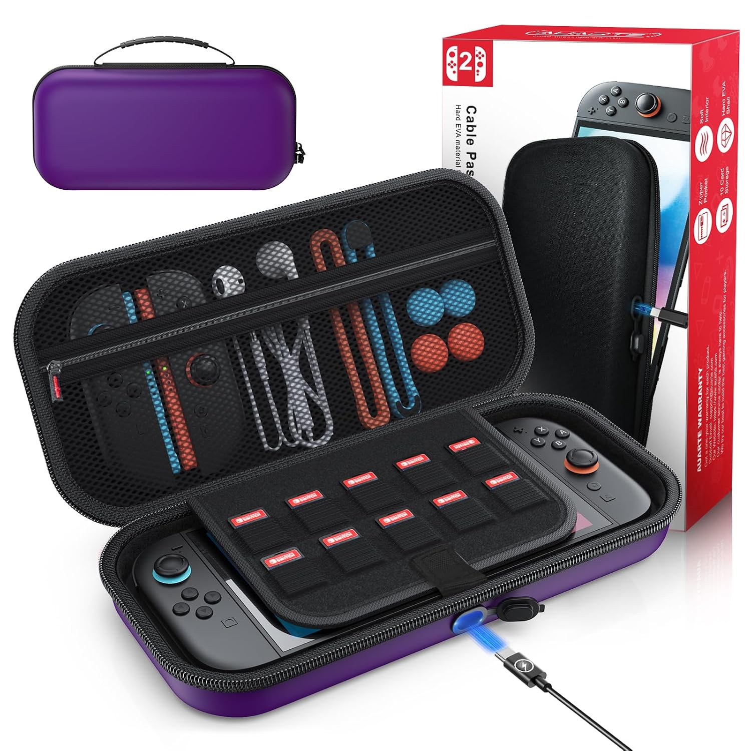 ESTUCHE AUARTE PARA CONSOLA SWITCH 2 (2025) Y OLED CON CARGA INTERNA - 1