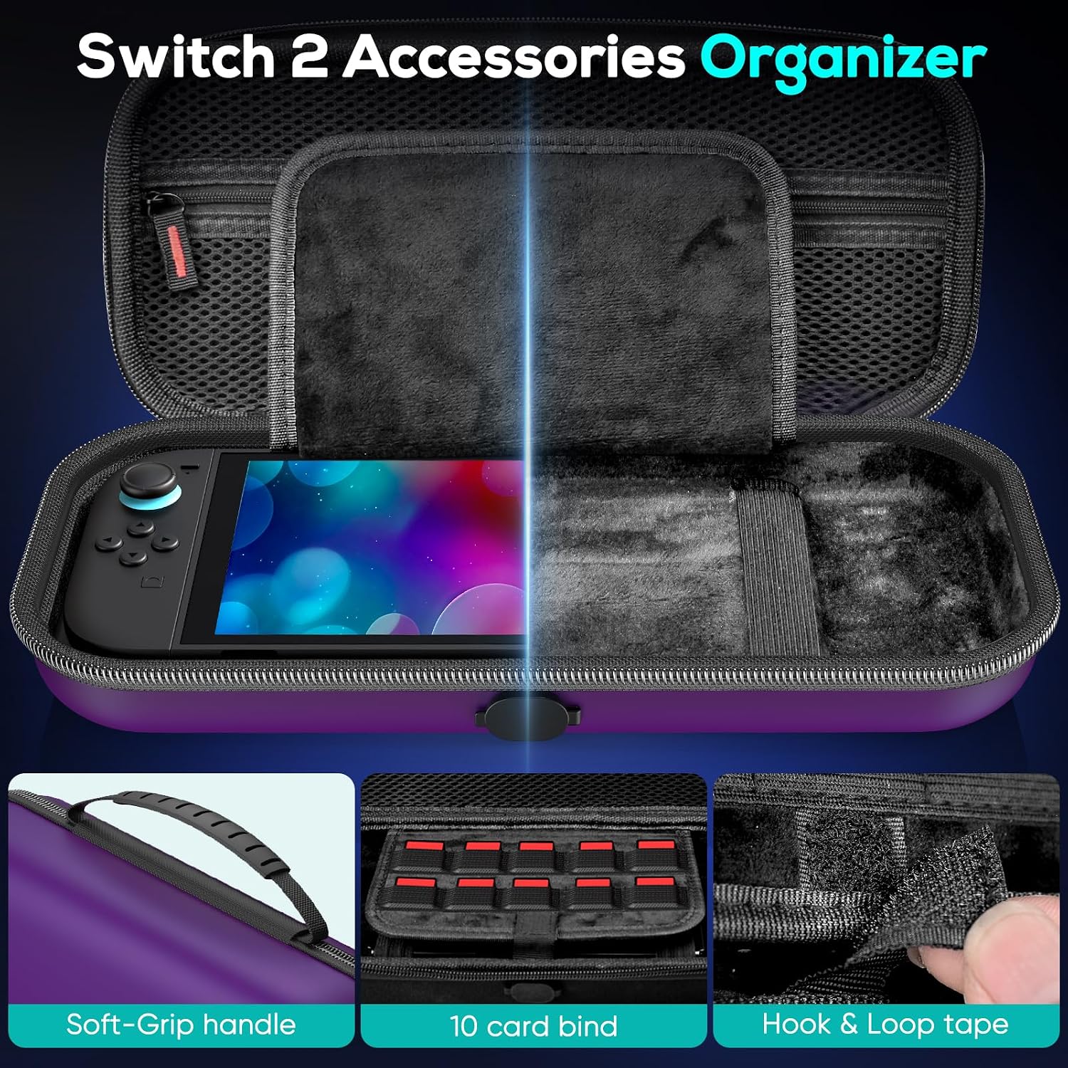 ESTUCHE AUARTE PARA CONSOLA SWITCH 2 (2025) Y OLED CON CARGA INTERNA - 5