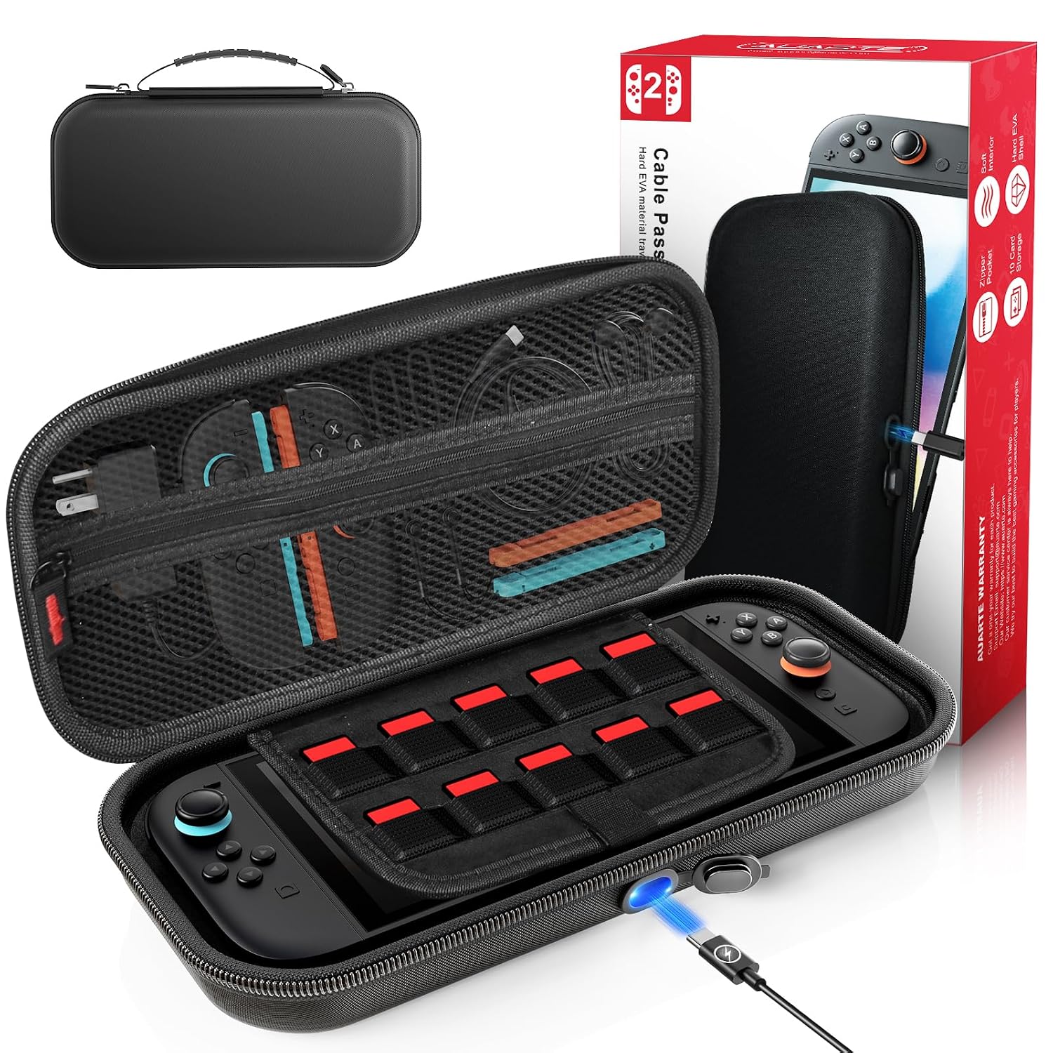 FUNDA PARA CONSOLA AUARTE SWITCH 2 (2025) CON DISEÑO CHARGE INSIDE - 1