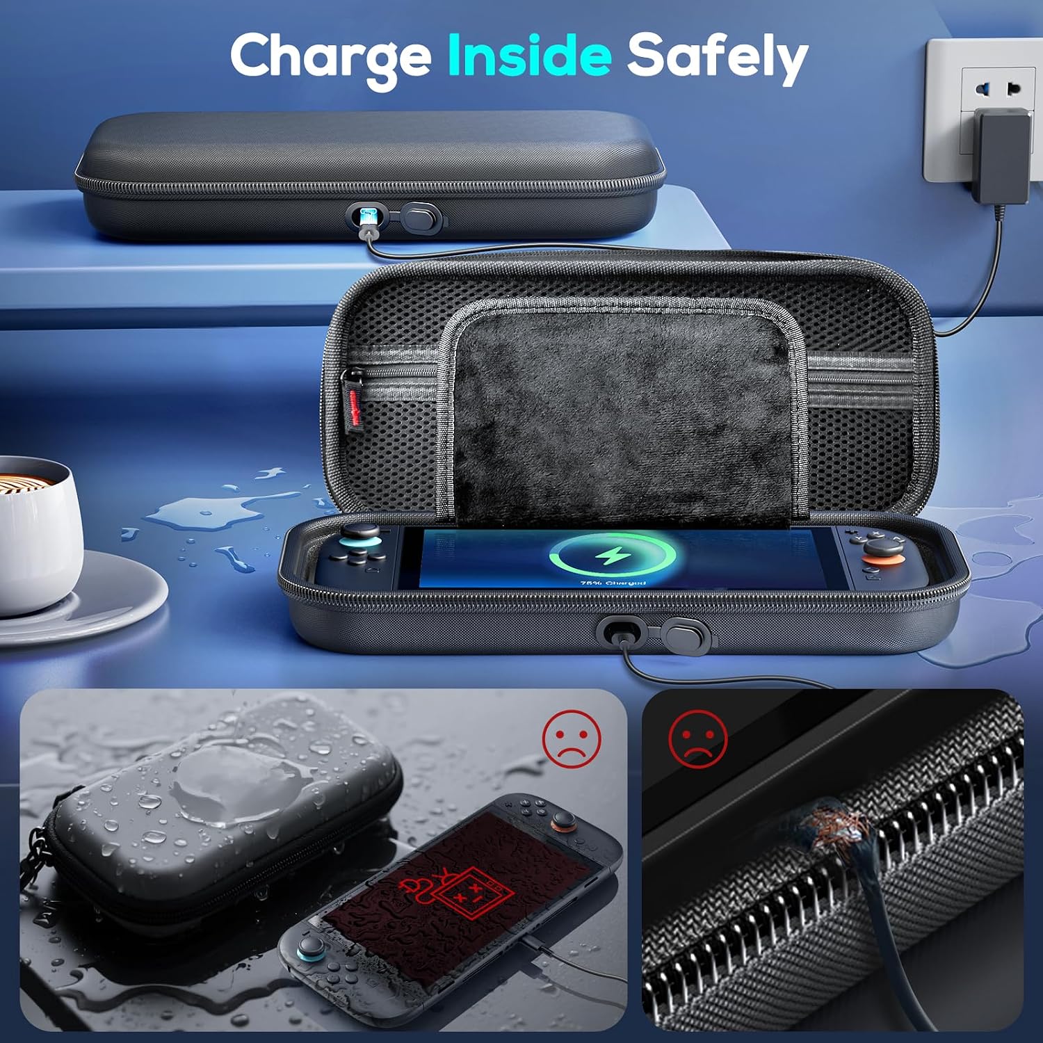 FUNDA PARA CONSOLA AUARTE SWITCH 2 (2025) CON DISEÑO CHARGE INSIDE - 2