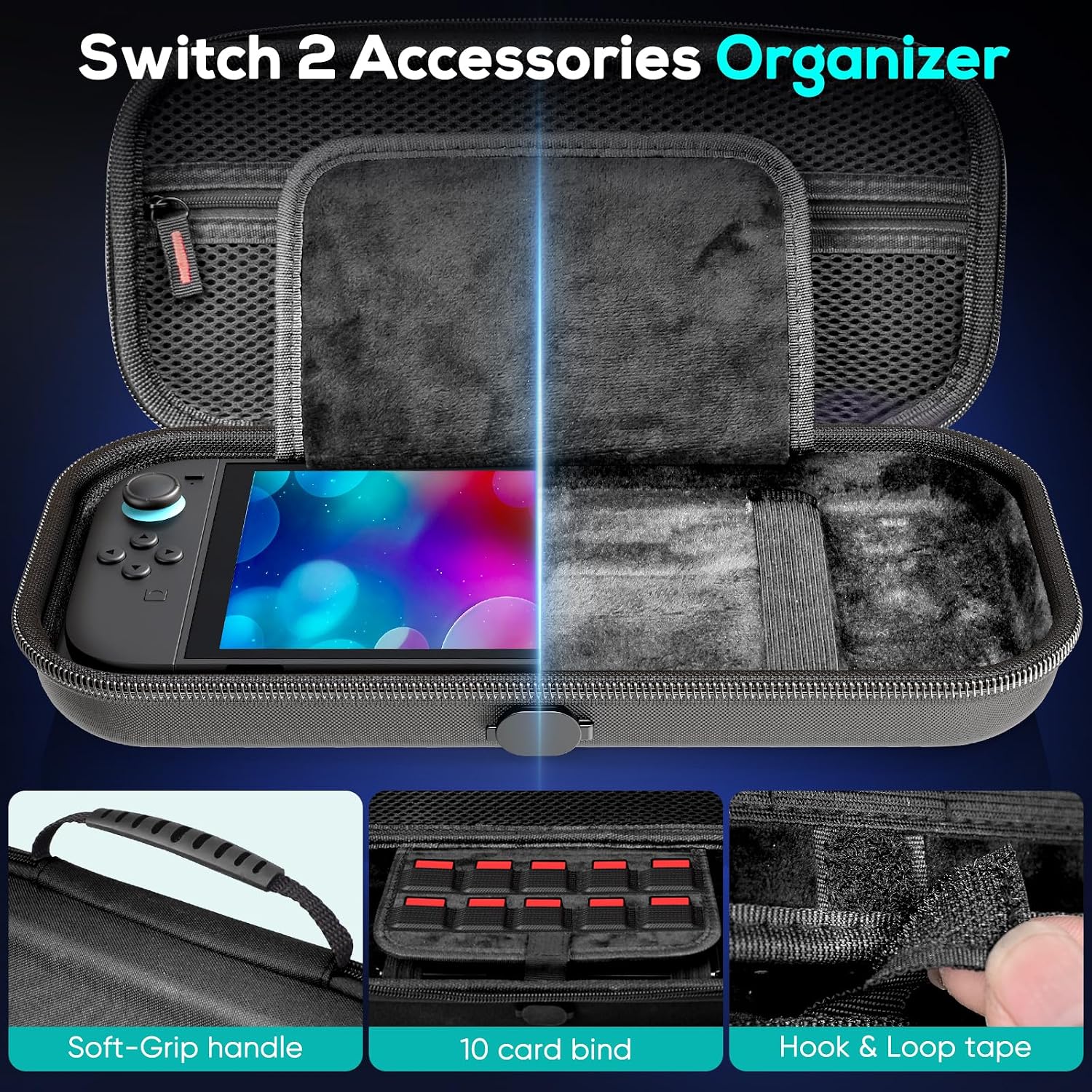FUNDA PARA CONSOLA AUARTE SWITCH 2 (2025) CON DISEÑO CHARGE INSIDE - 4