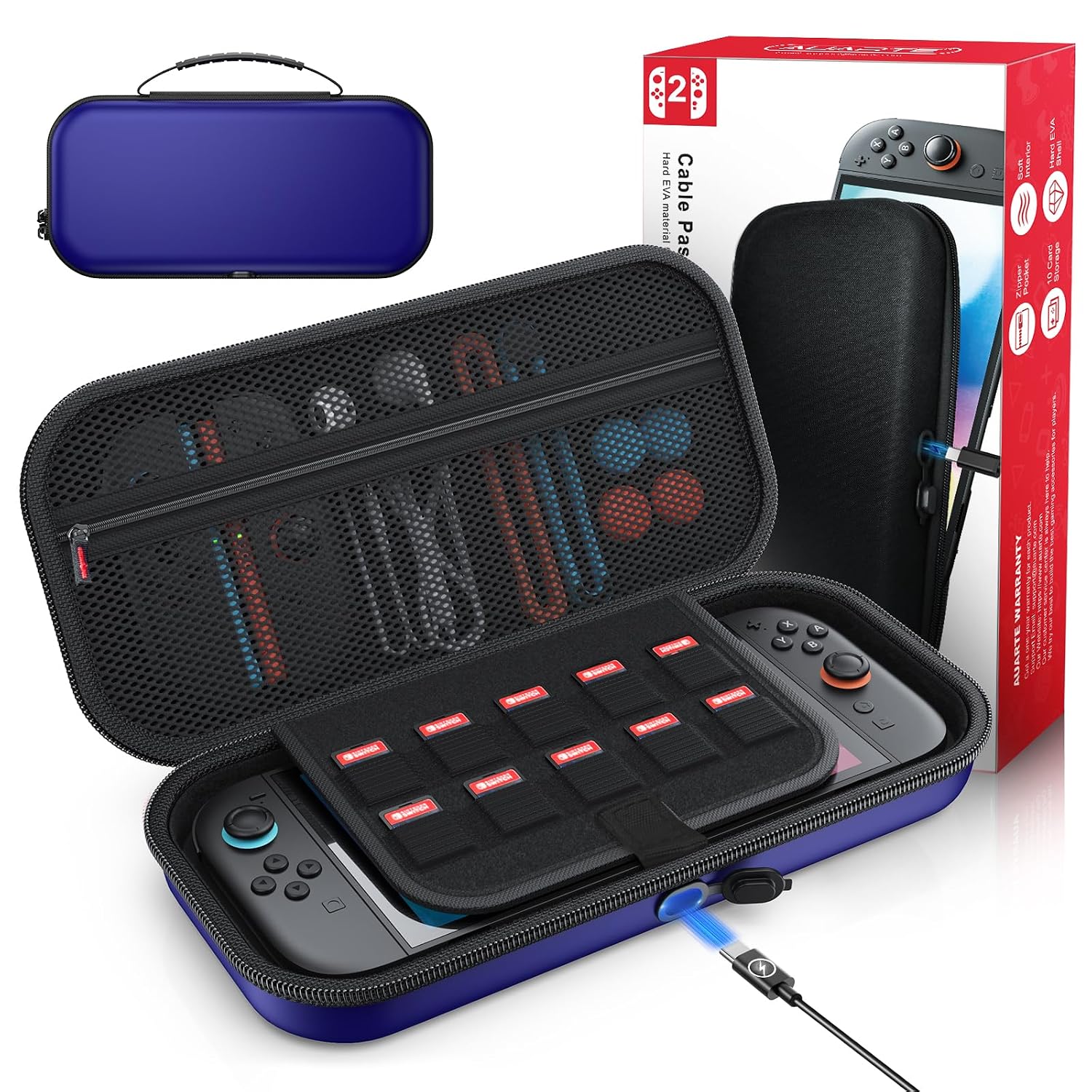 ESTUCHE AUARTE PARA CONSOLA SWITCH 2 2025 OLED AZUL - 1
