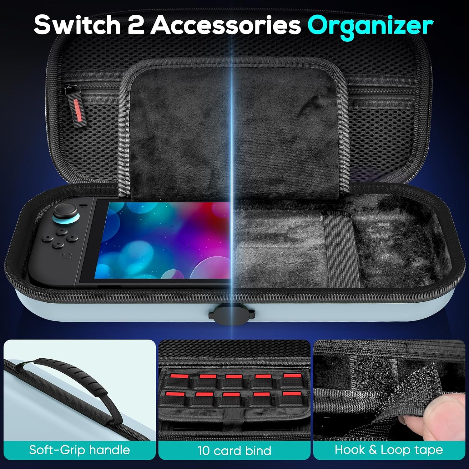 ESTUCHE PARA CONSOLA AUARTE SWITCH 2 2025 Y OLED CON CARGA INTERNA - 4