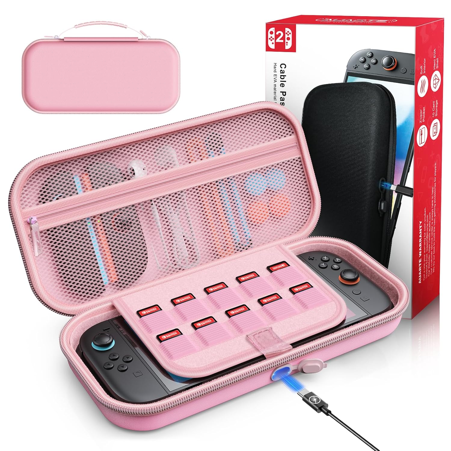ESTUCHE AUARTE PARA CONSOLA SWITCH 2 2025 OLED ROSA - 1