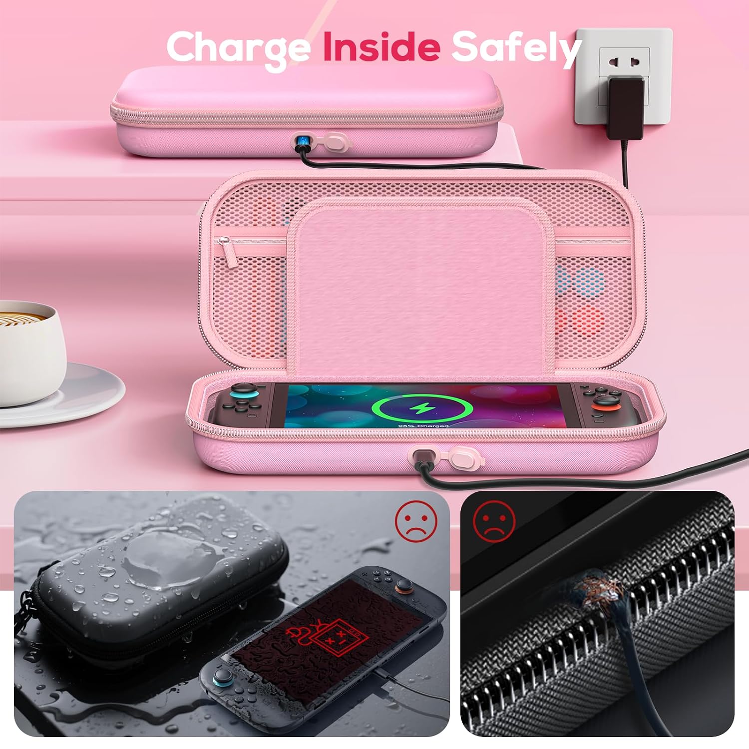 ESTUCHE AUARTE PARA CONSOLA SWITCH 2 2025 OLED ROSA - 2