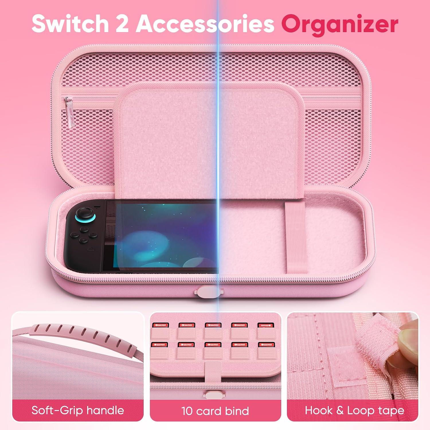 ESTUCHE AUARTE PARA CONSOLA SWITCH 2 2025 OLED ROSA - 4