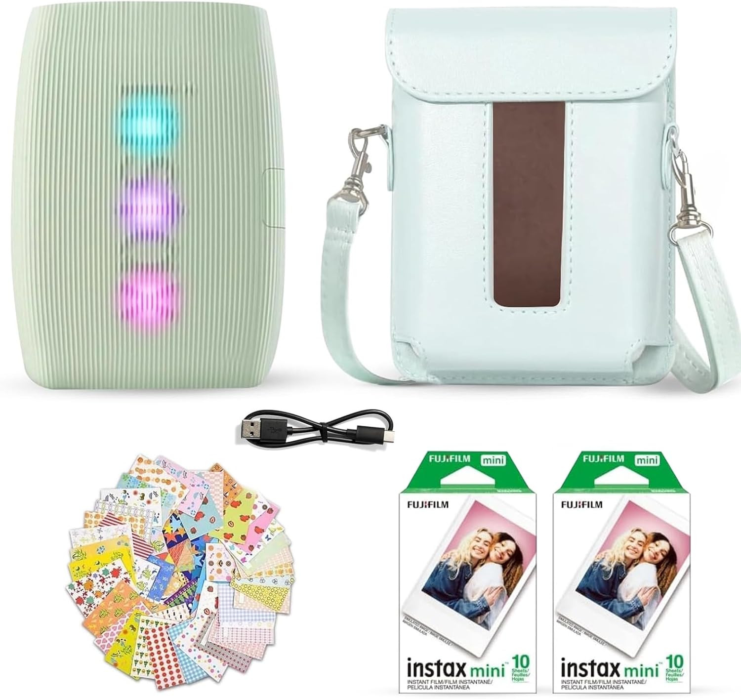 IMPRESORA FUJIFILM INSTAX MINI LINK 3 VERDE SALVIA CON PACK DE VALOR Y ACCESORIOS - 1