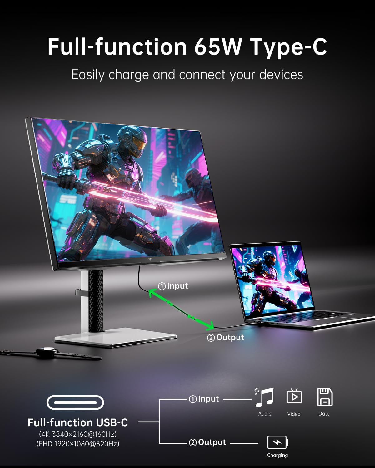 MONITOR KTC 27 PULGADAS DUAL MODE MINI LED 4K UHD 160HZ Y 1080P FHD 320HZ - 5