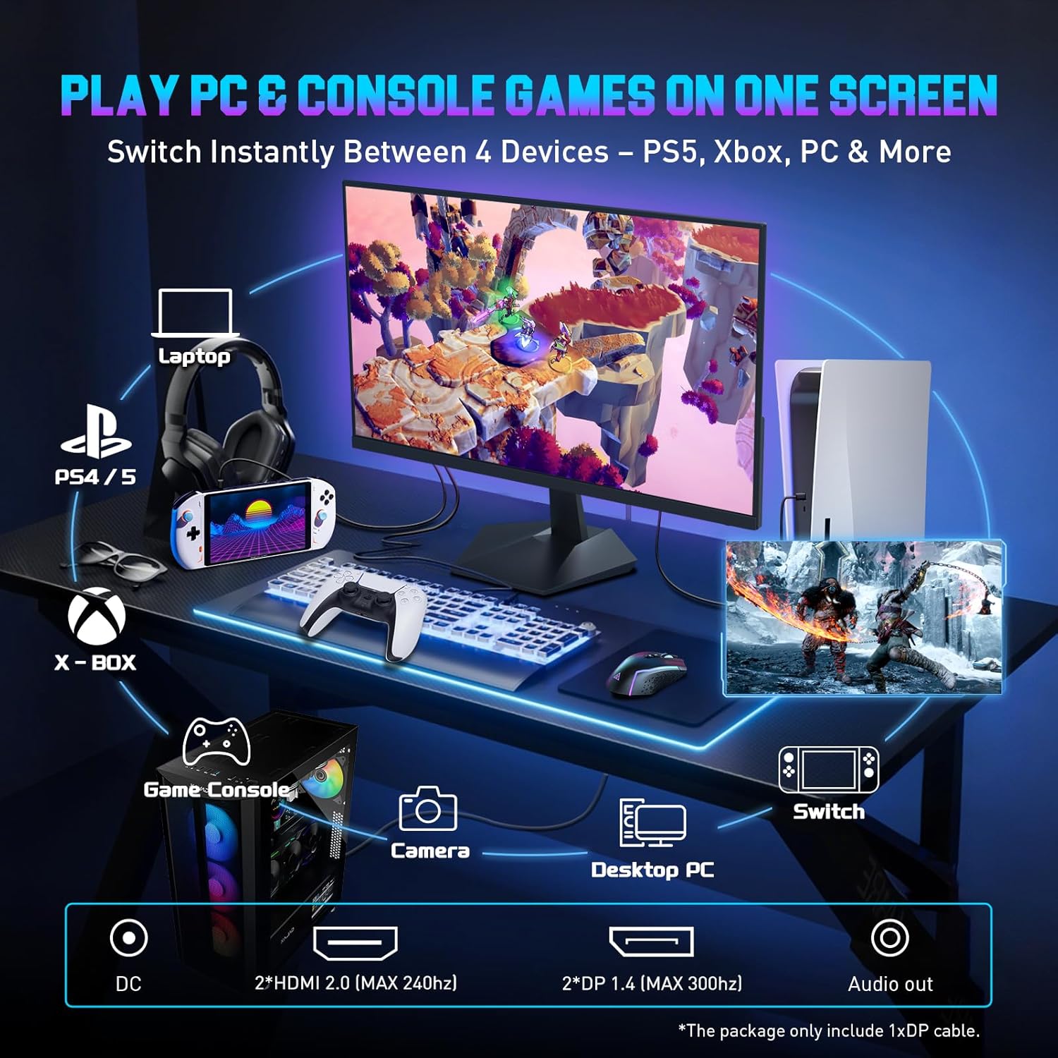 MONITOR PARA GAMING SANSUI 24.5 PULGADAS 300HZ FHD 1080P - 5