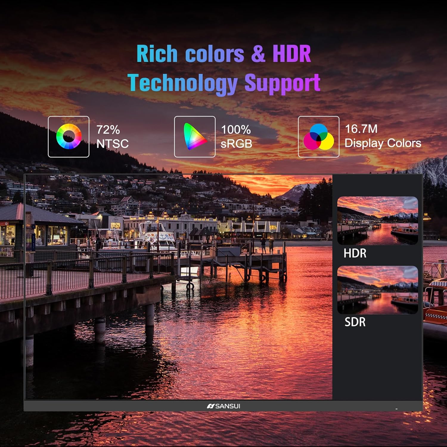 MONITOR SANSUI 24 PULGADAS 100HZ FHD 1080P HDMI FREESYNC HDR - 4