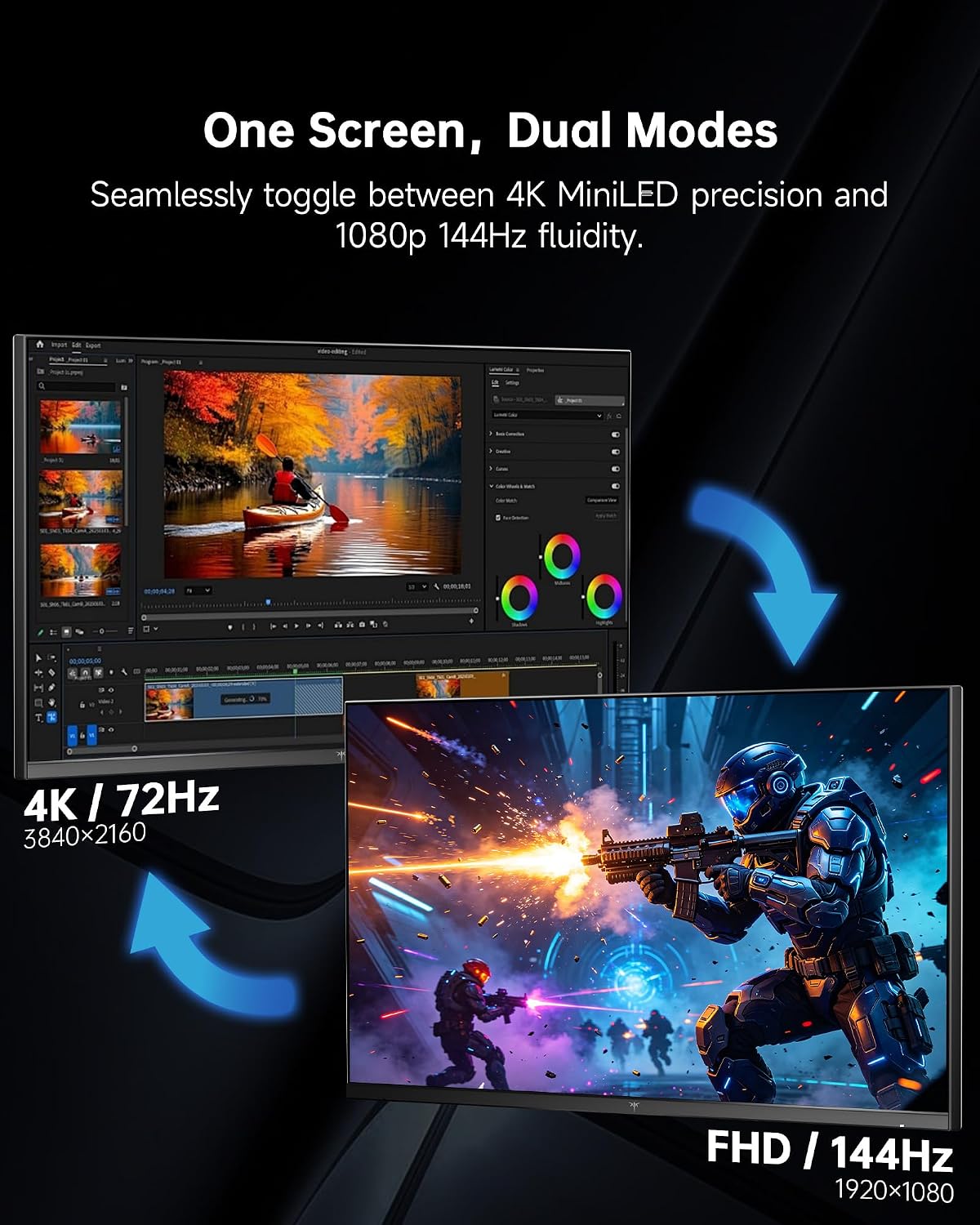 MONITOR KTC GAMING 27 PULGADAS 4K MINI-LED DUAL MODE M27U6 - 3