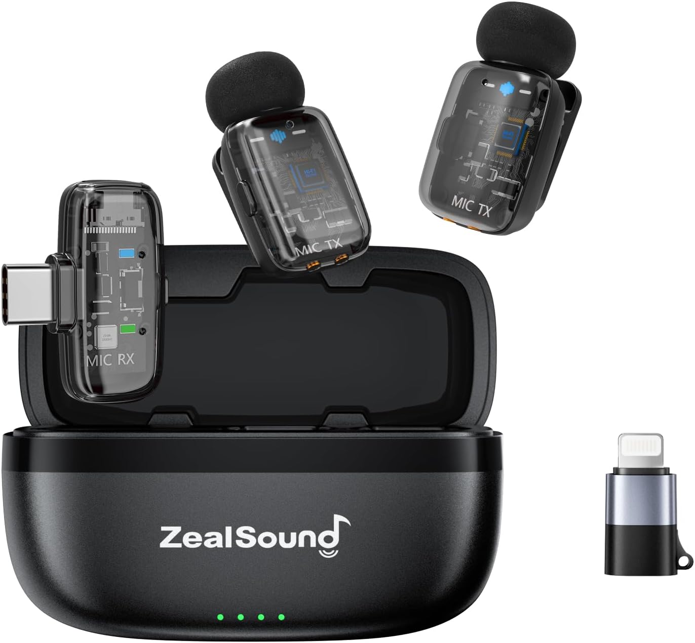 MICRÓFONO LAVALIER INALÁMBRICO ZEALSOUND MINI NEGRO - 1