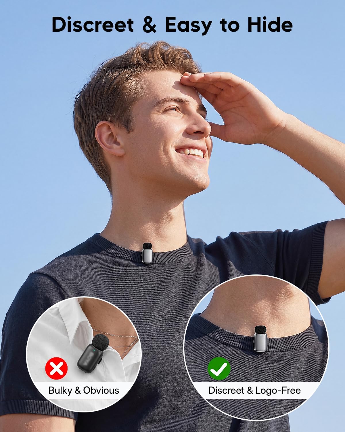 MICRÓFONO LAVALIER INALÁMBRICO ZEALSOUND MINI PARA IPHONE, IPAD Y ANDROID - 3