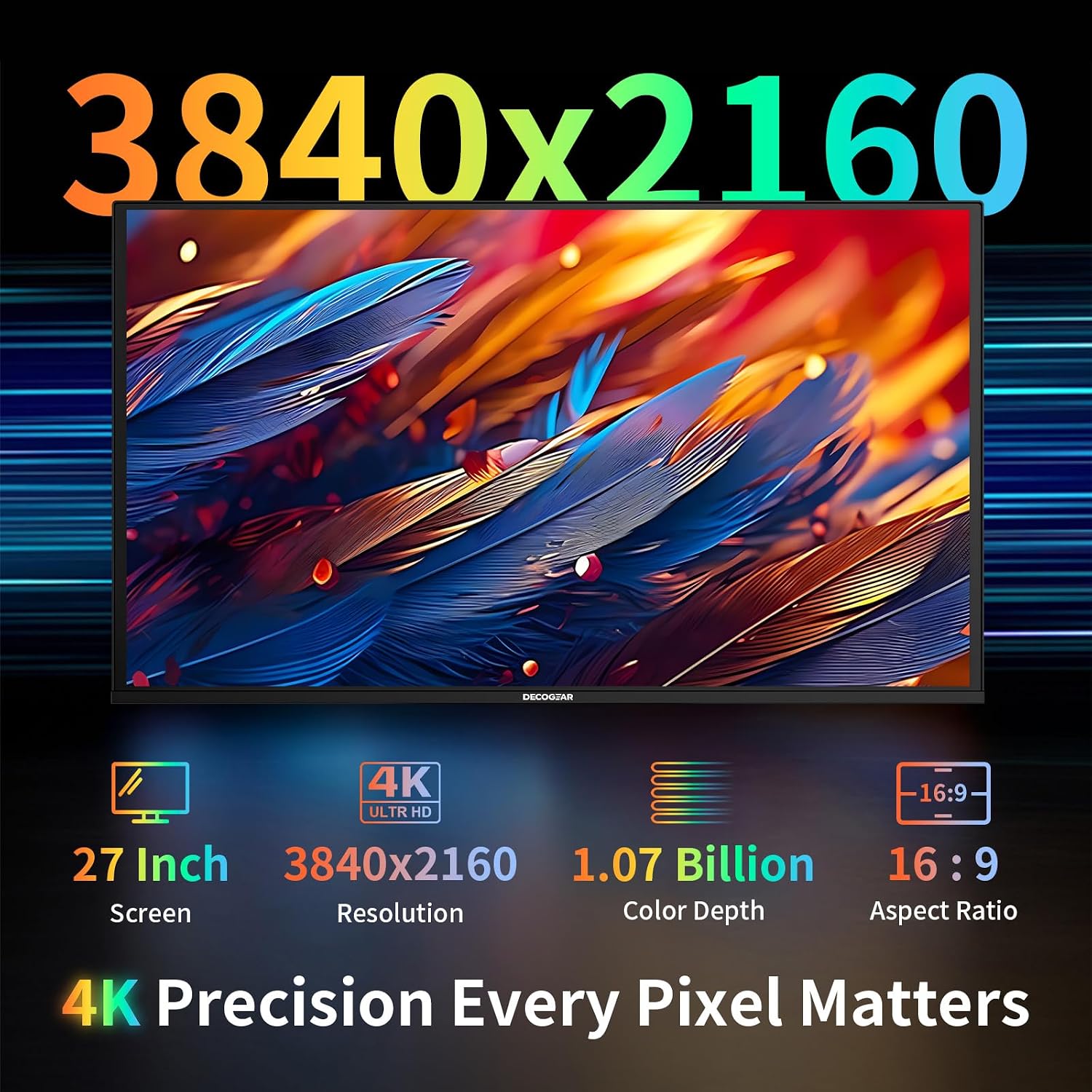 MONITOR DECO GEAR 27' 4K UHD QD-OLED GAMING 240HZ 0.03MS GTG - 4