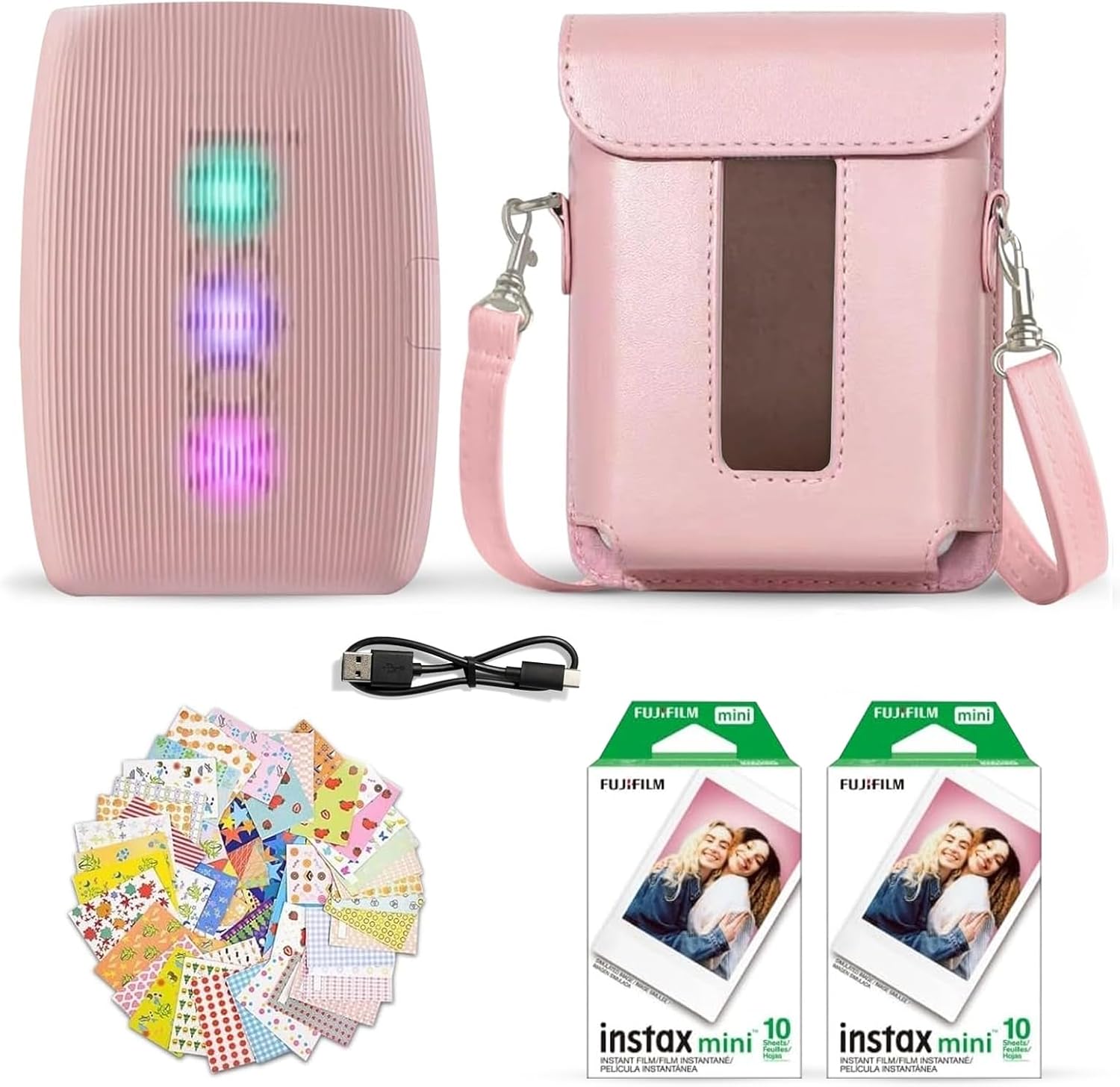 IMPRESORA FUJIFILM INSTAX MINI LINK 3 ROSA + PACK FUJI FILM 20 HOJAS + ACCESORIOS - 1