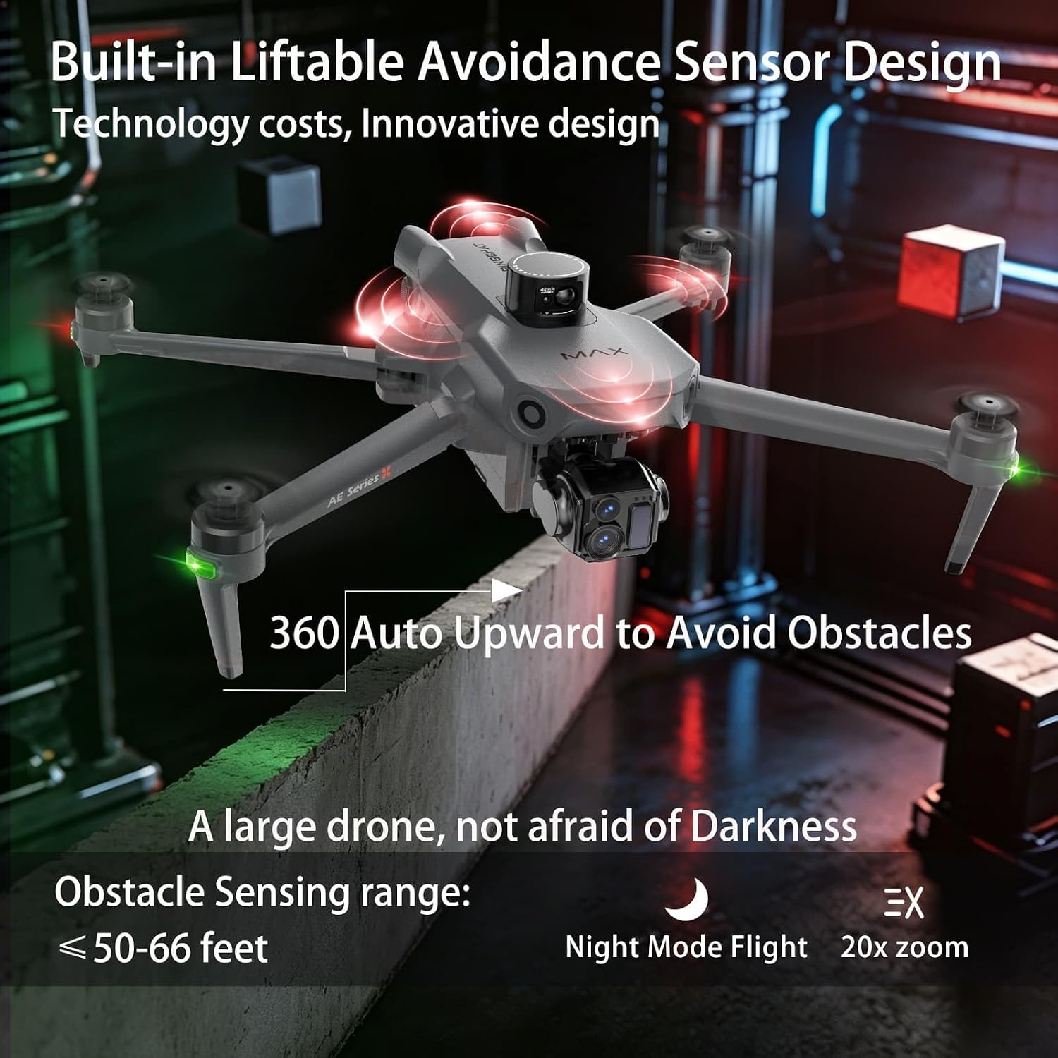 DRONE PROFESIONAL CON CÁMARA BINGCHAT AE86 PRO MAX 4K CON CONTROL REMOTO TABLET 7.2' GRIS OSCURO - 3