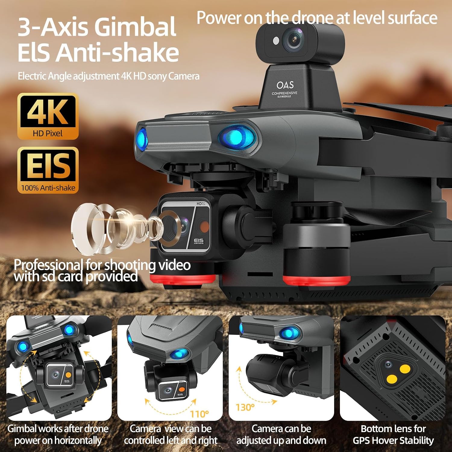 DRONE PROFESIONAL CON CÁMARA 4K BINGCHAT TABLET REMOTE PARA ADULTOS - 5