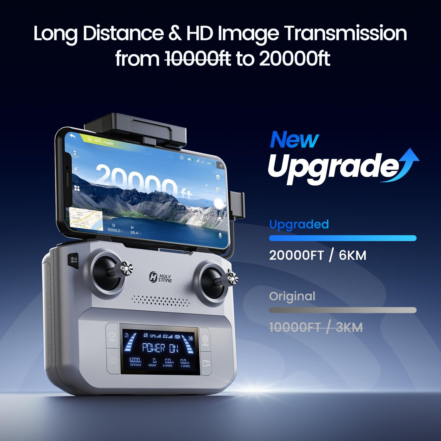 DRONE HOLY STONE HS360E GPS EIS CON CÁMARA 4K GRIS CLARO - 4