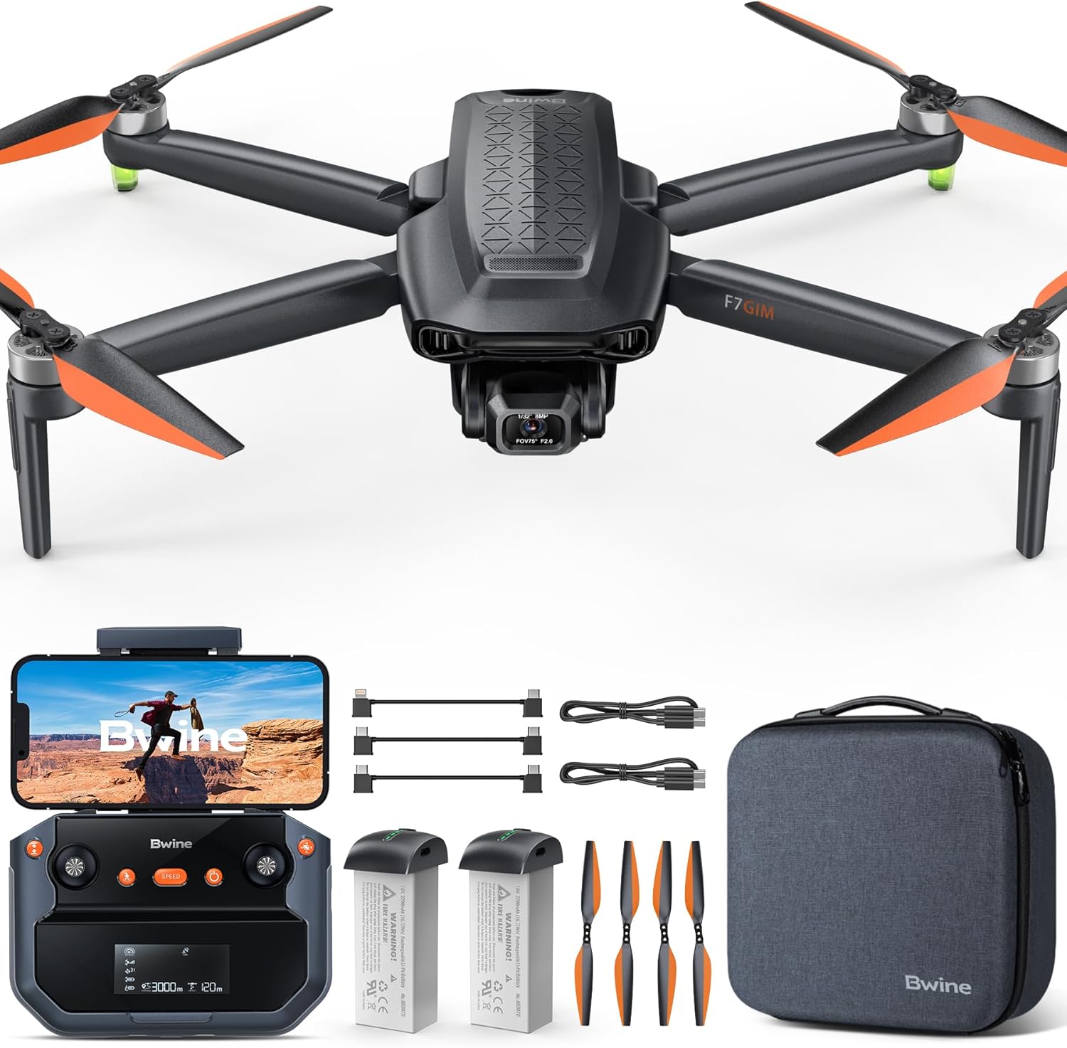 DRONE BWINE F7GIM CON CÁMARA 4K Y FOTOS 6K ESTABILIZADOR 3 EJES - 1